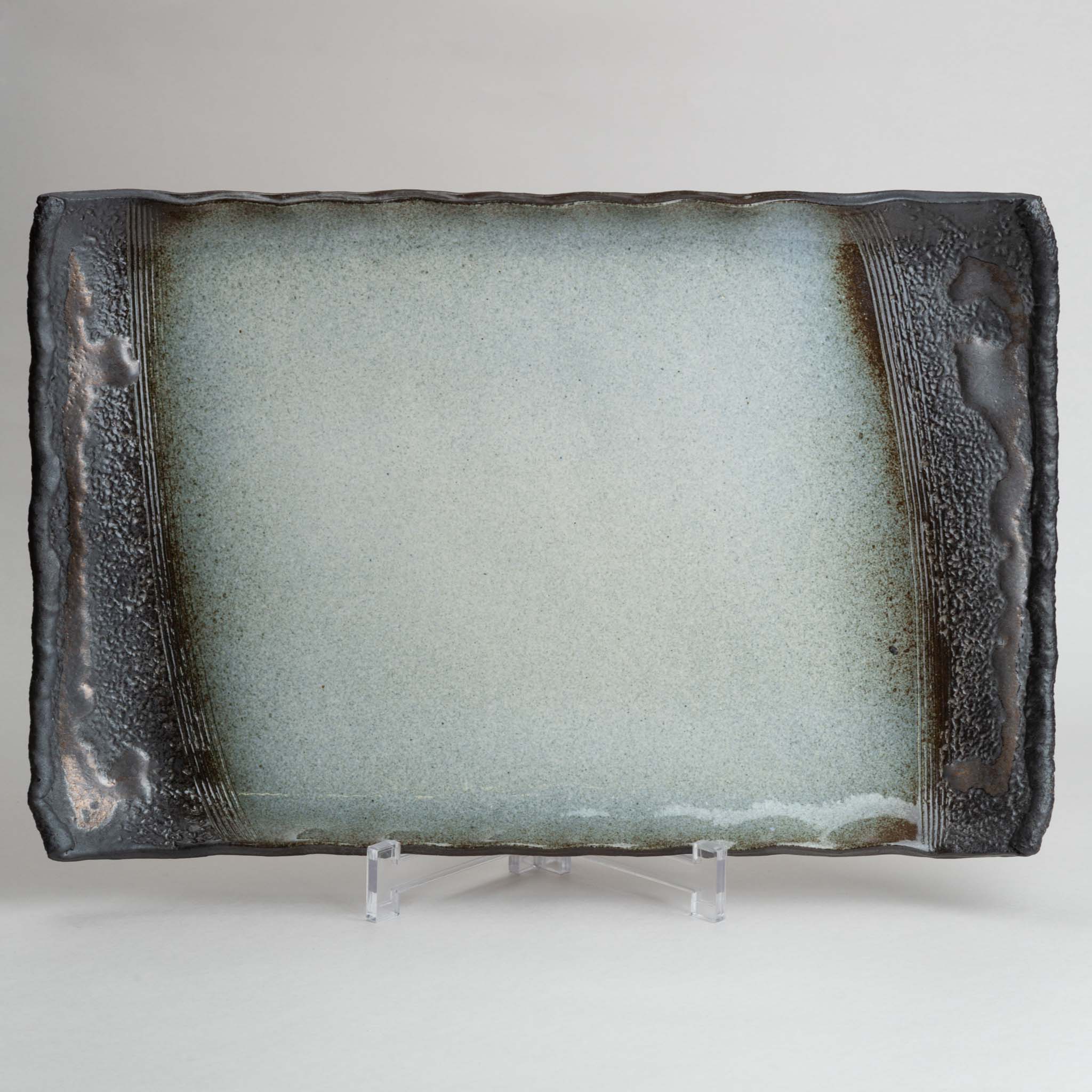 118-2106 Grey rec. platter (hand made)