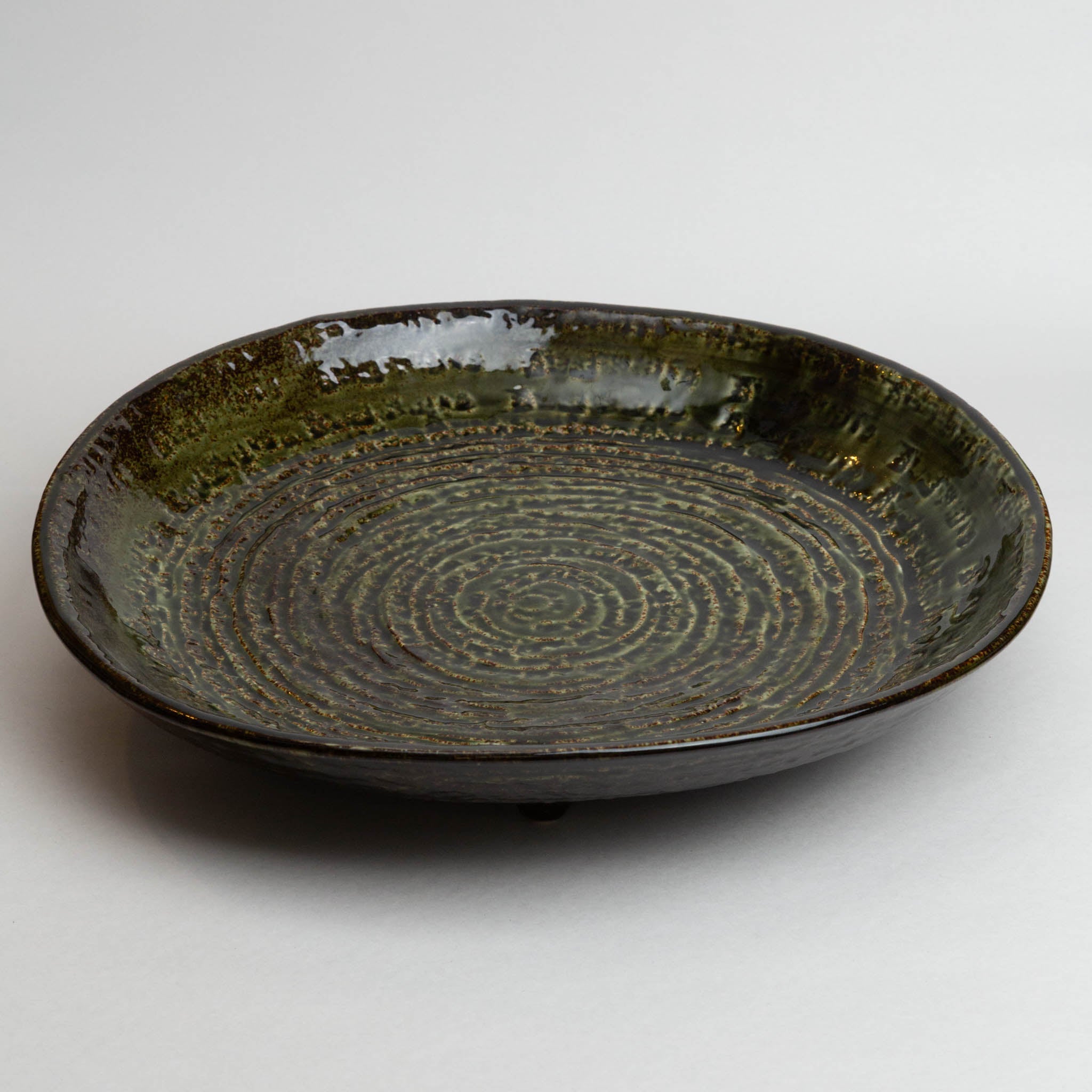 118-4548 Green large round serving plate