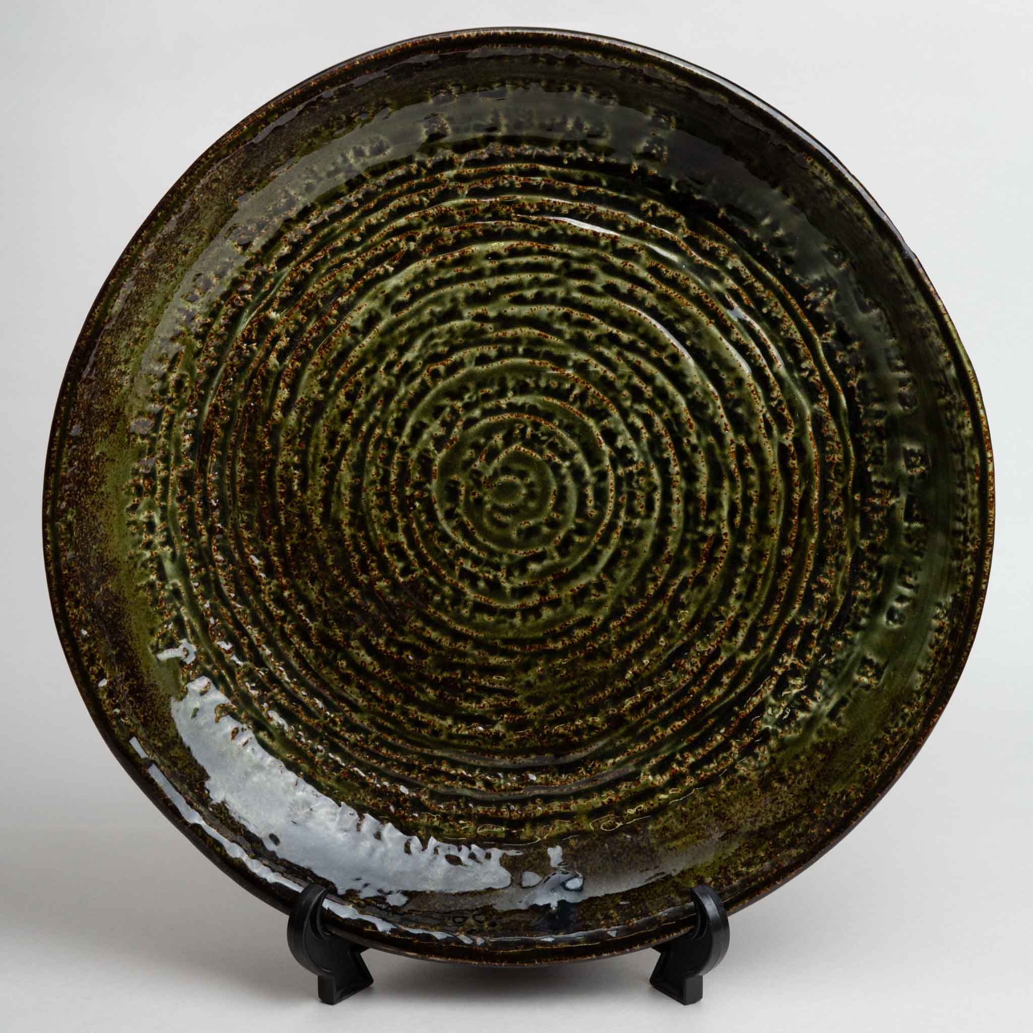 118-4548 Green large round serving plate
