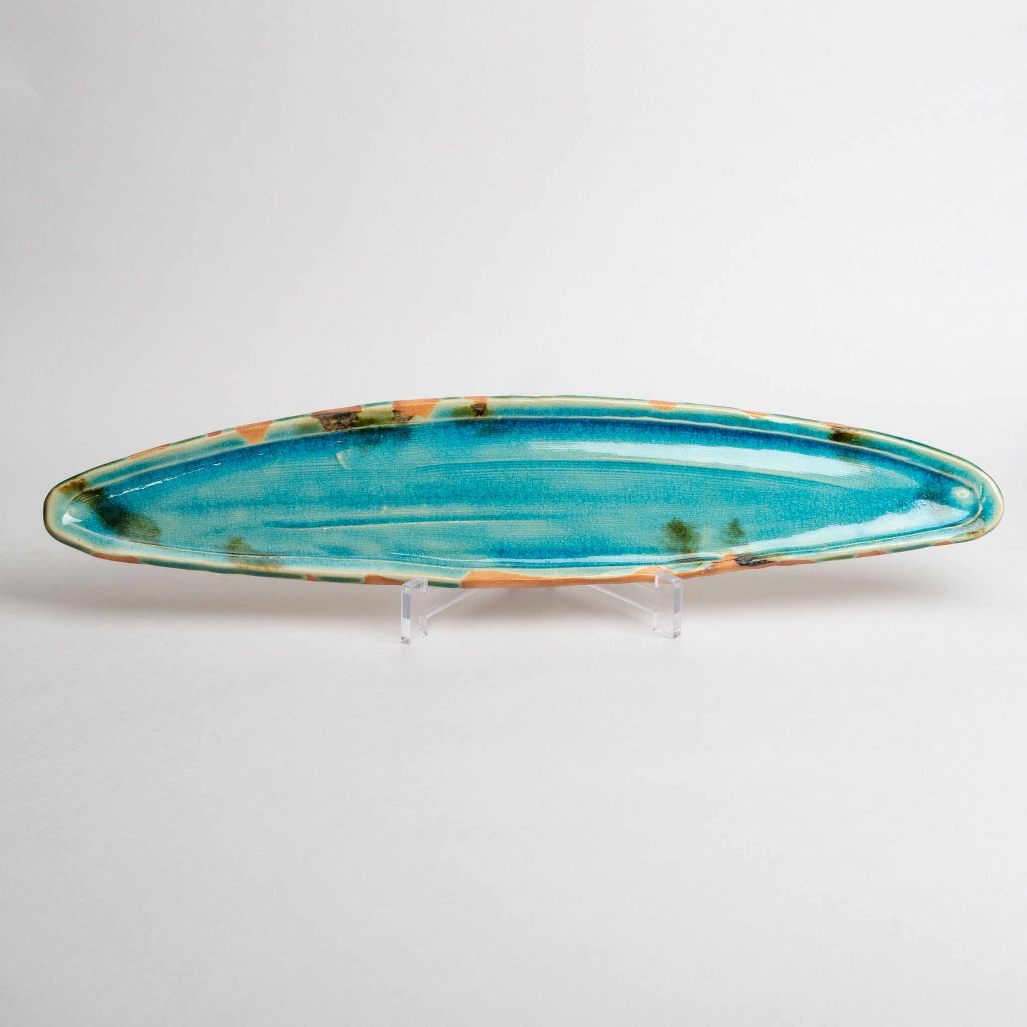 118-5893 Blue oval narrow long plate