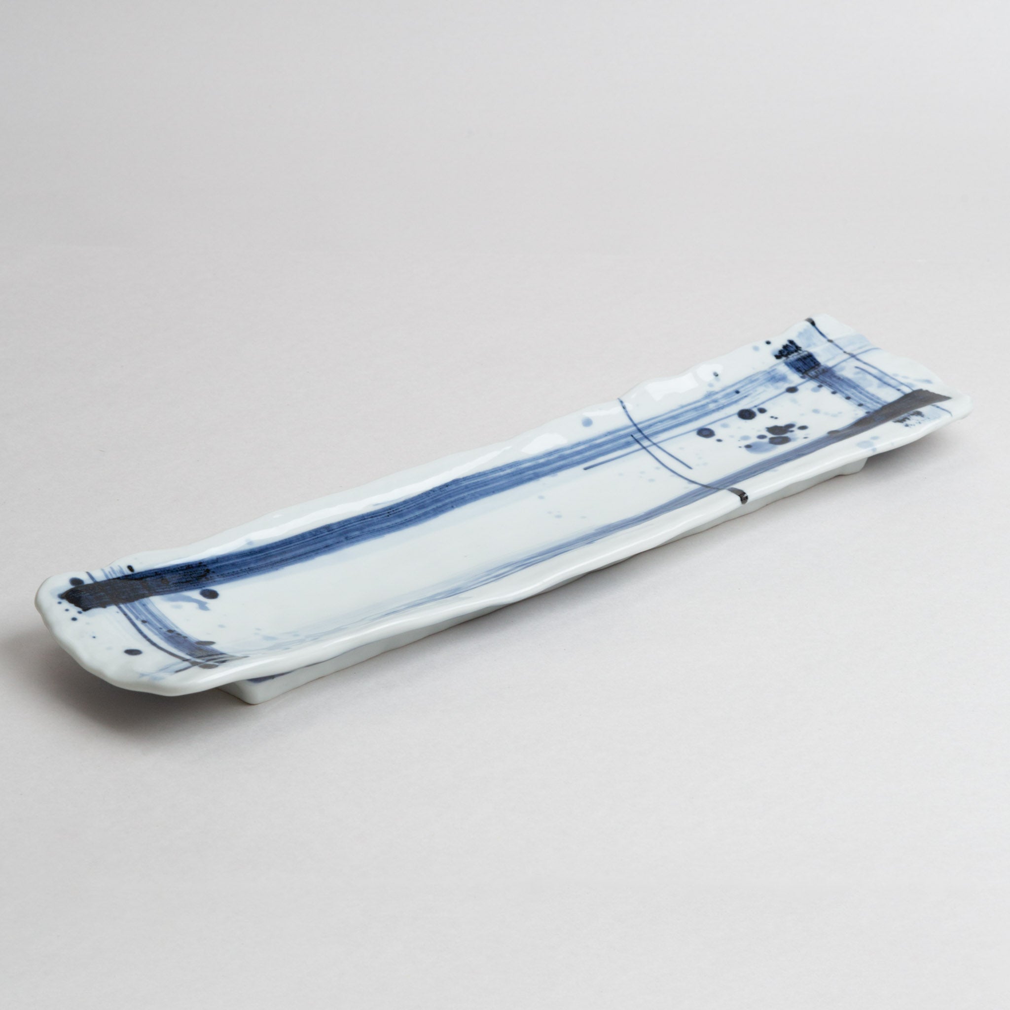 118-6062 Blue lines on white rectangular plate