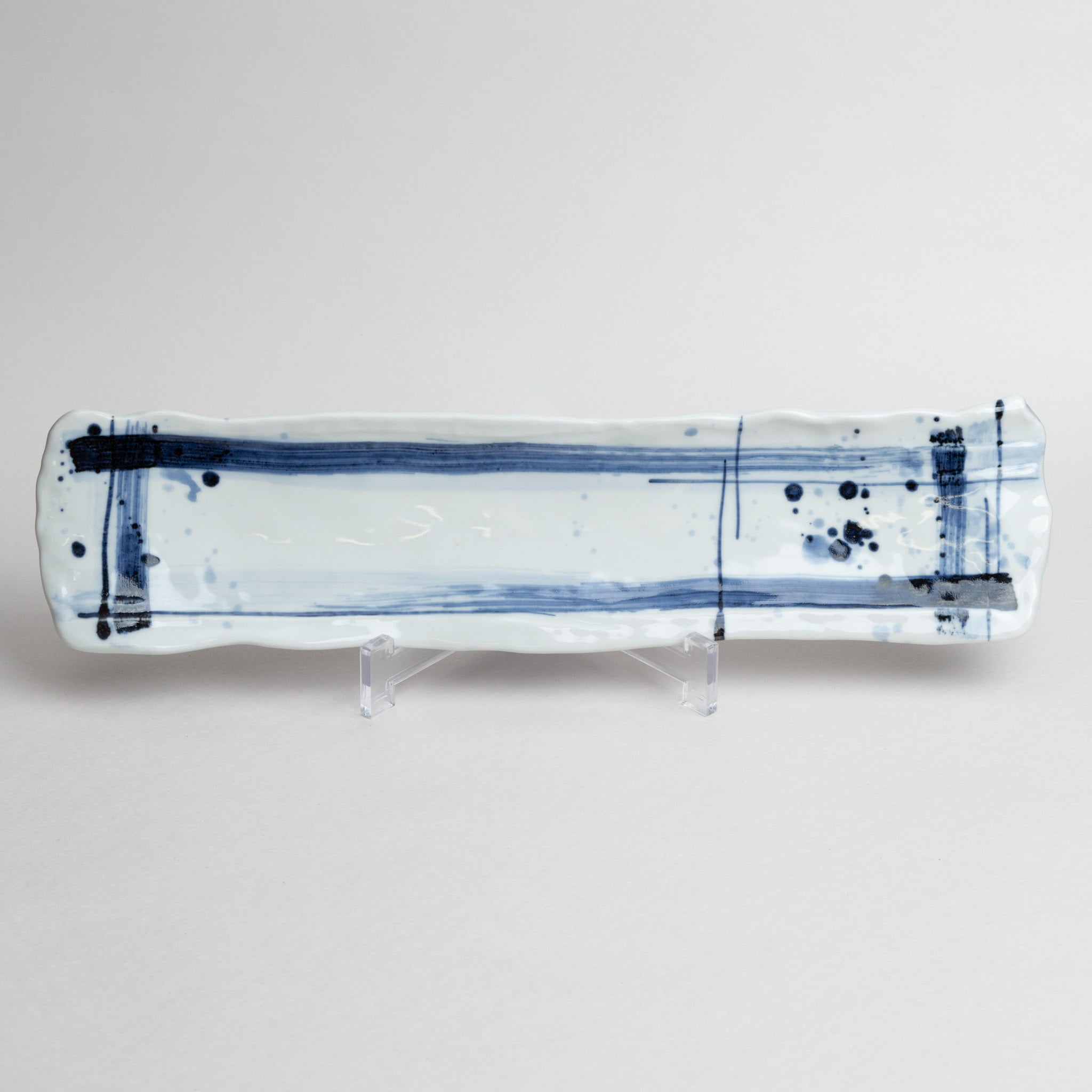 118-6062 Blue lines on white rectangular plate
