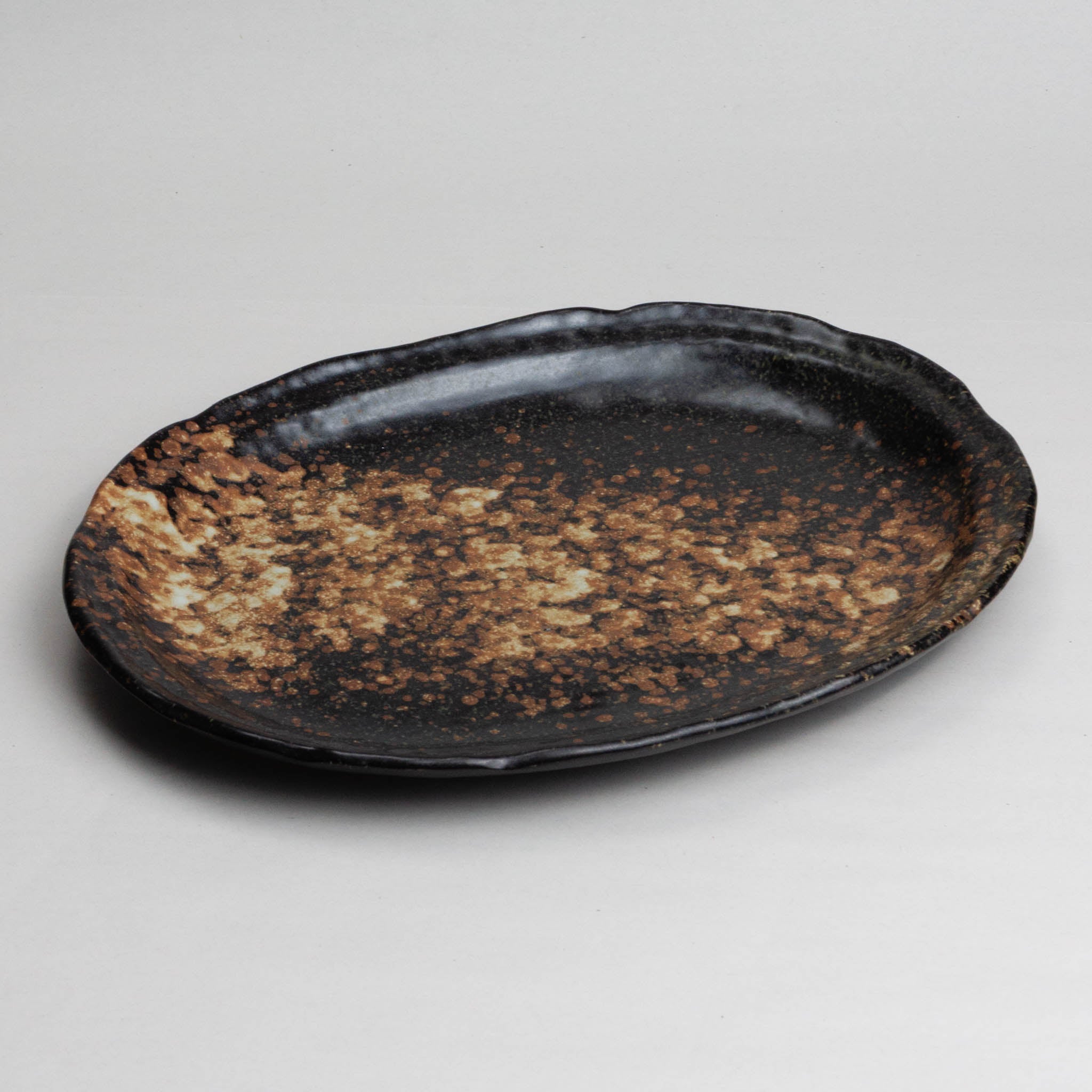 128-5040 Bizen oval dinner plate
