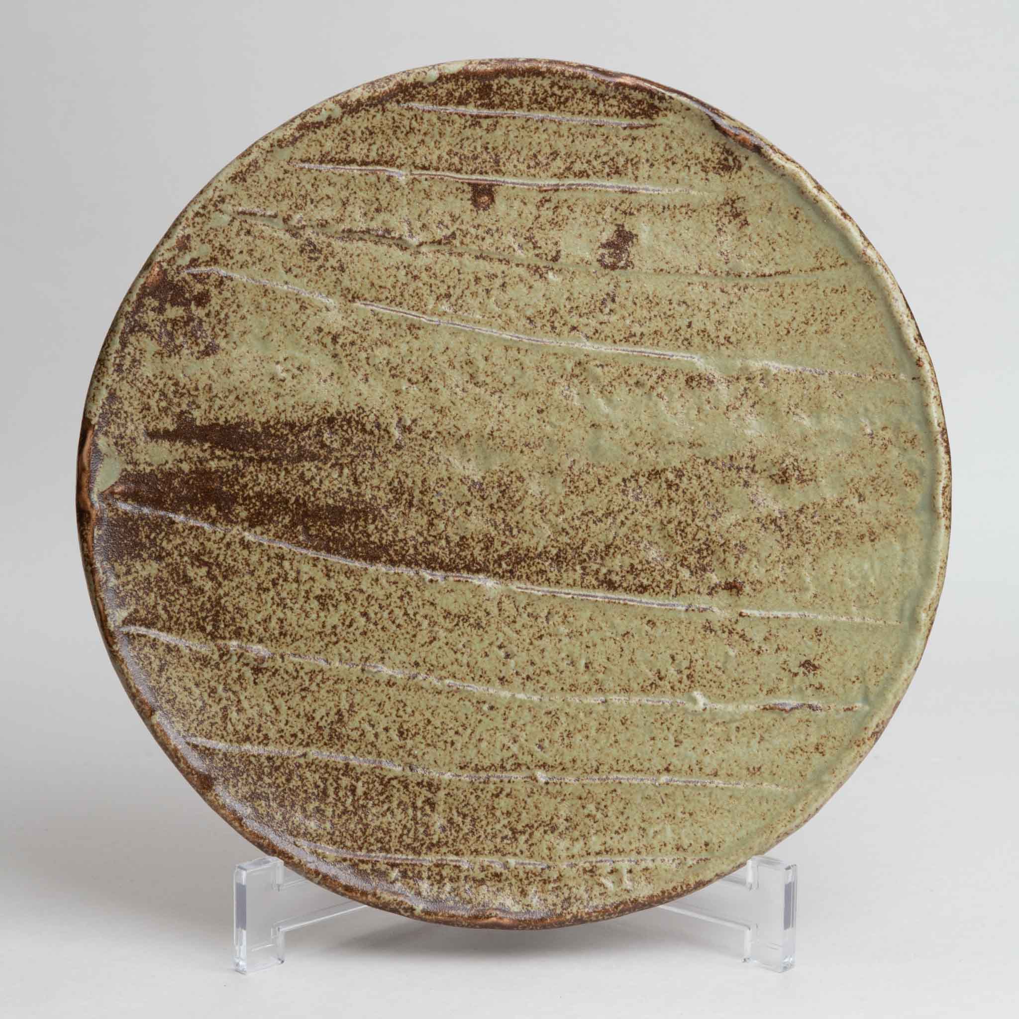 128-6170 Grey flat round plate