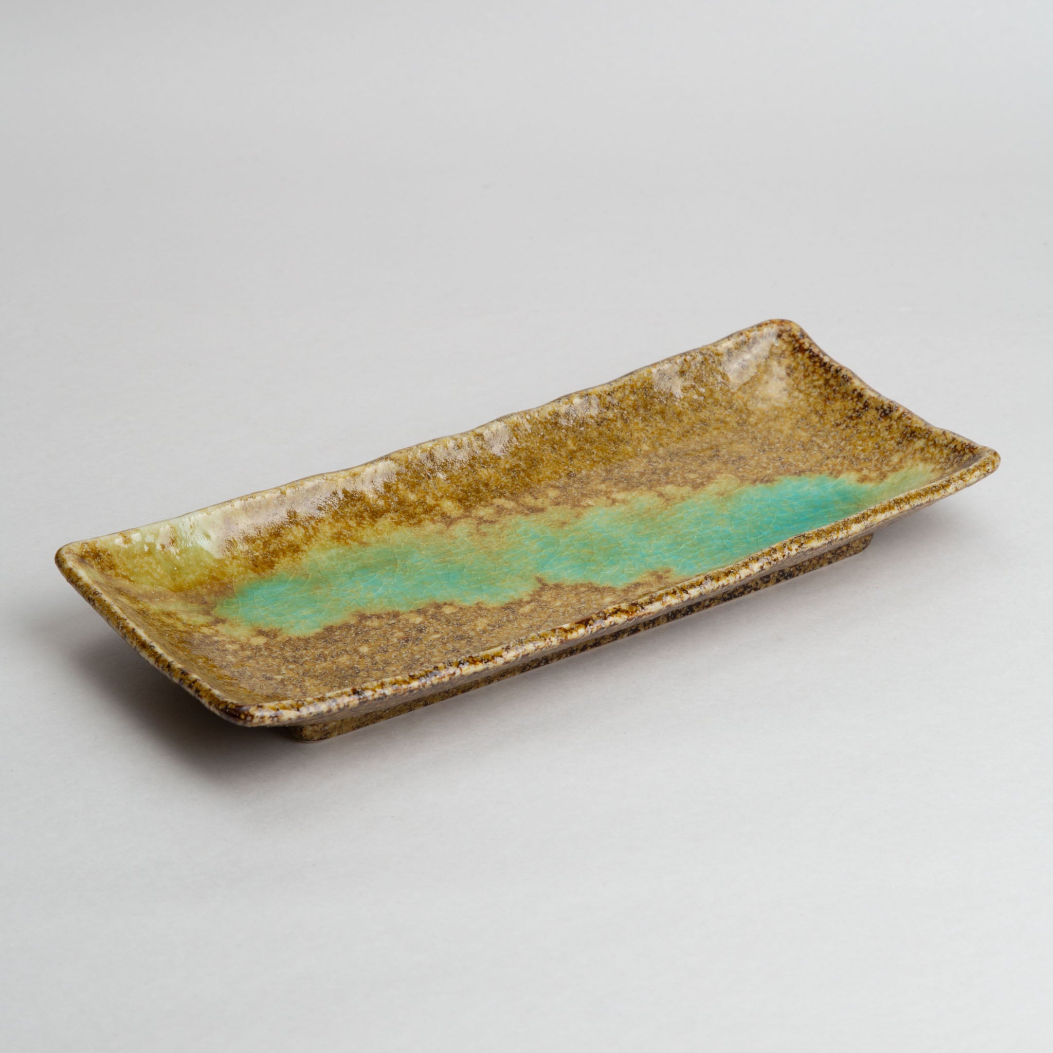 171-0281 Green on brown sanma plate