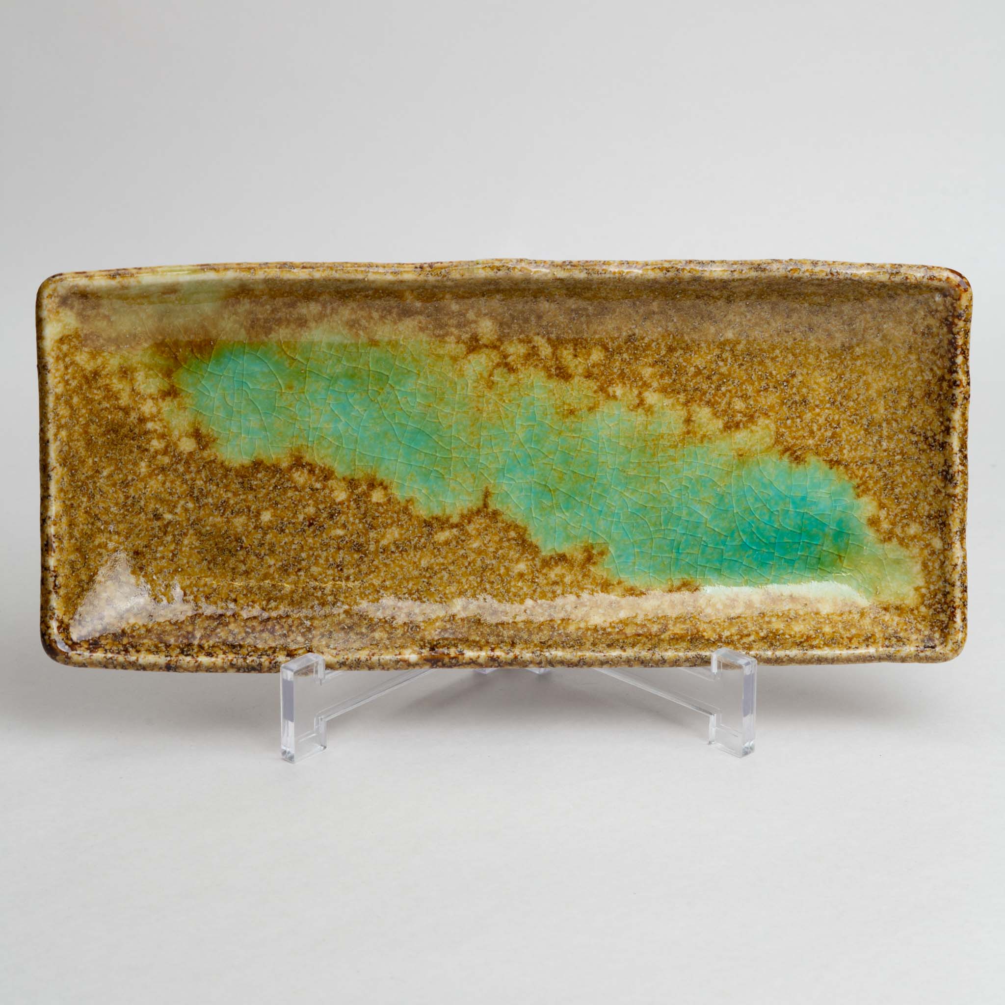 171-0281 Green on brown sanma plate