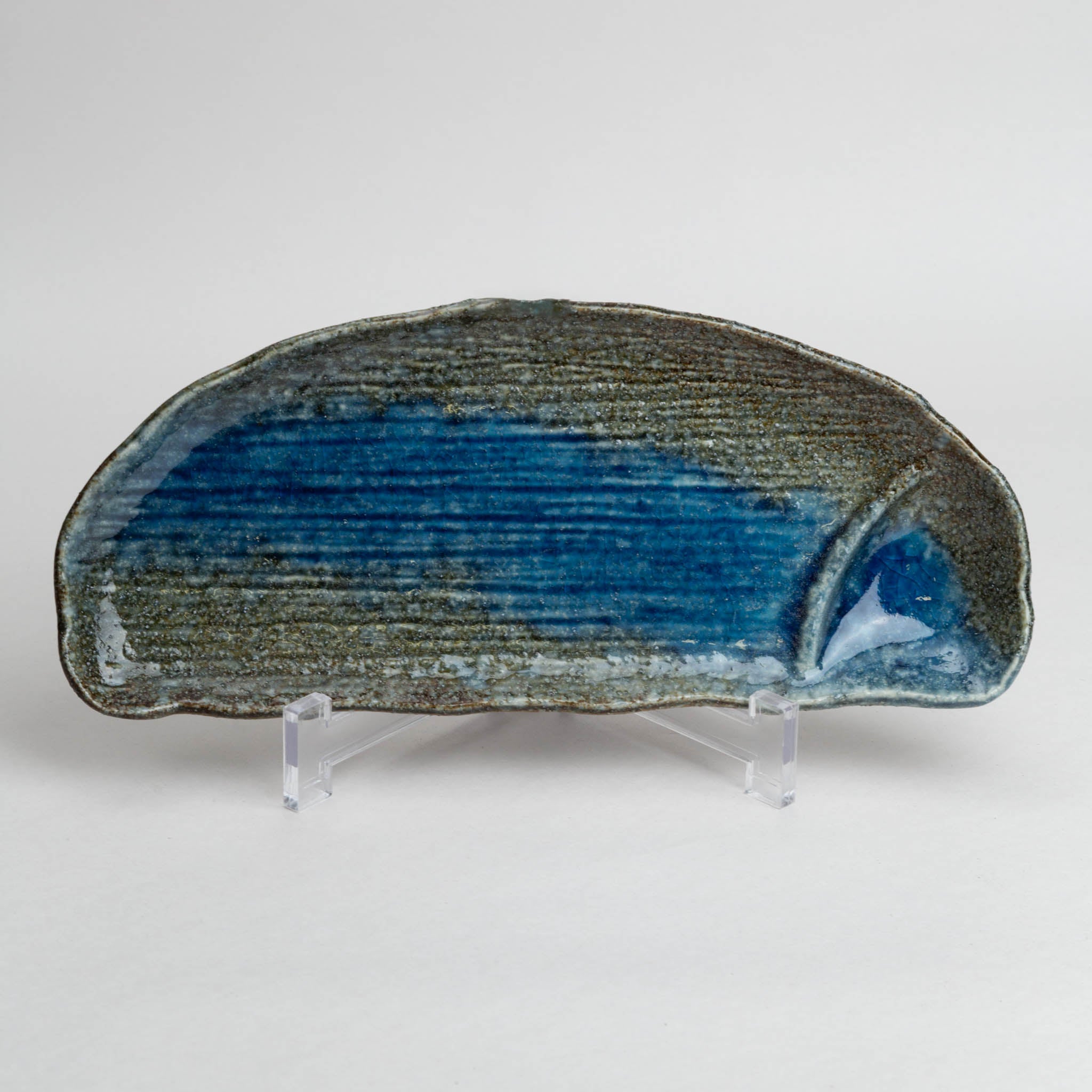 171-0612 Blue stream sectioned oval plate