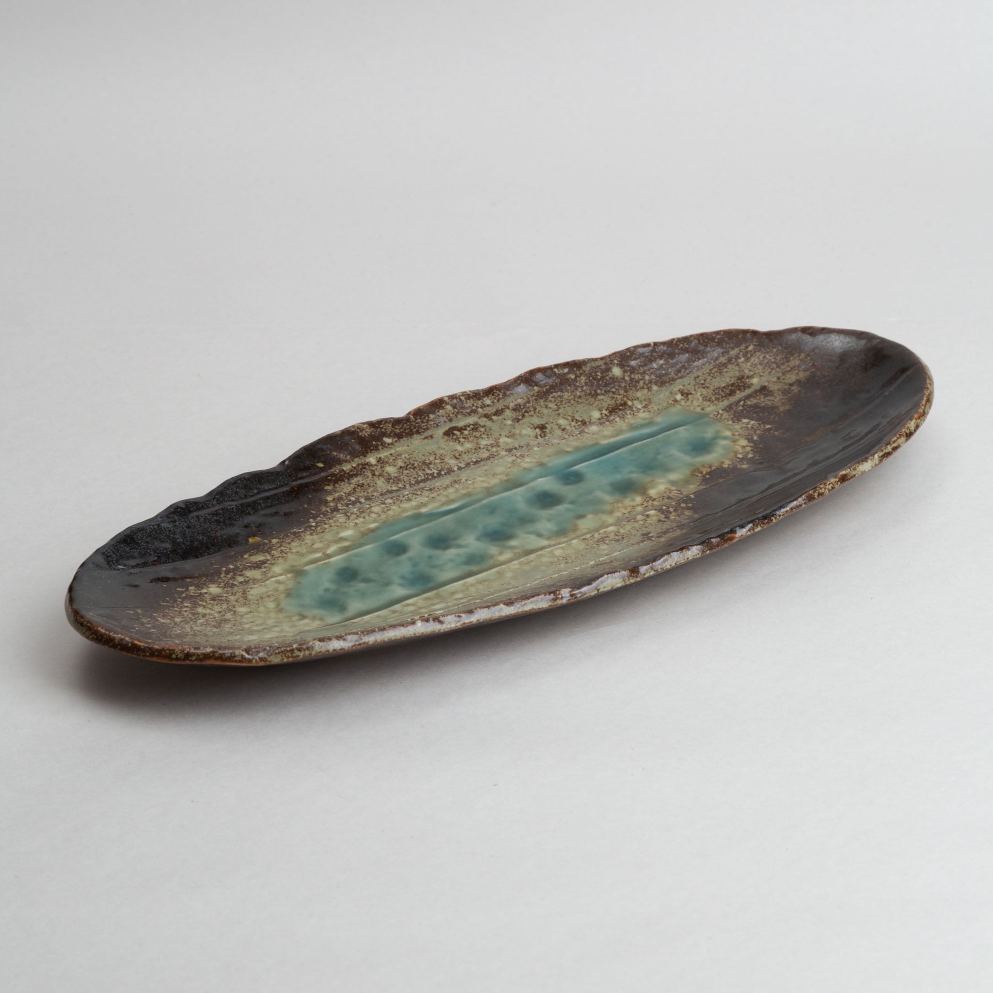 178-6015 Forest green oval plate