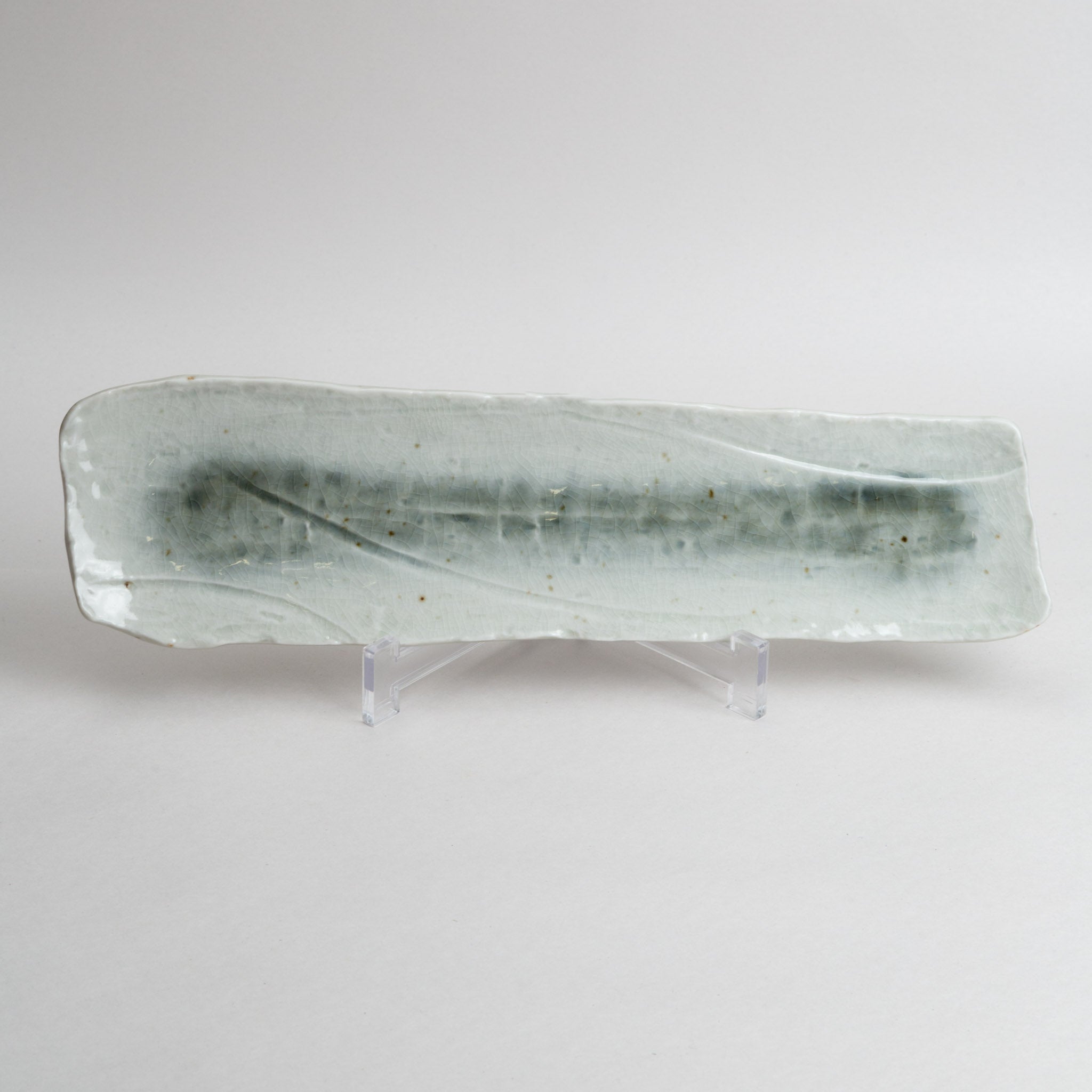188-6150 Light blue crackle-glaze tsukidashi plate