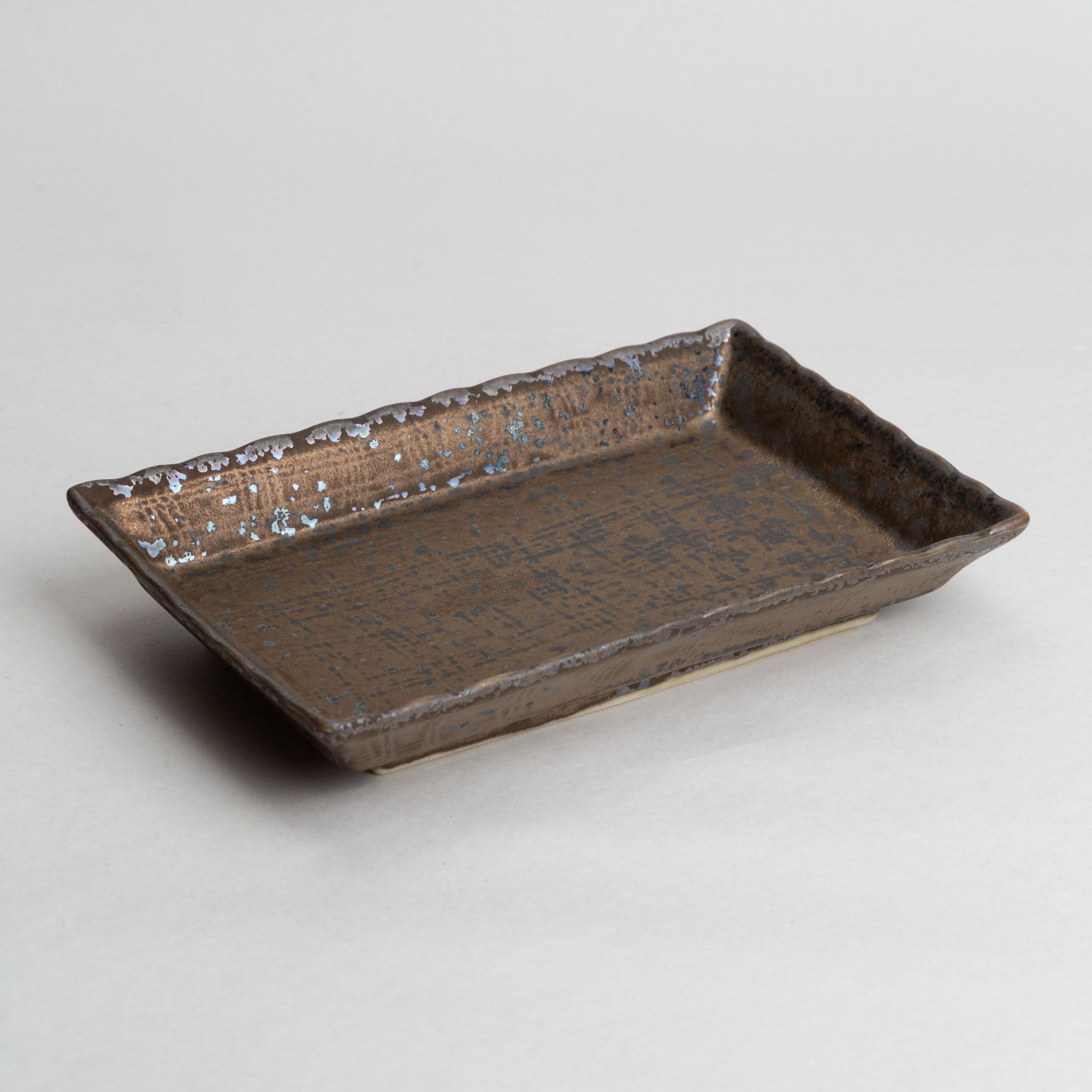 191-0290 Brown rec. yakimono plate