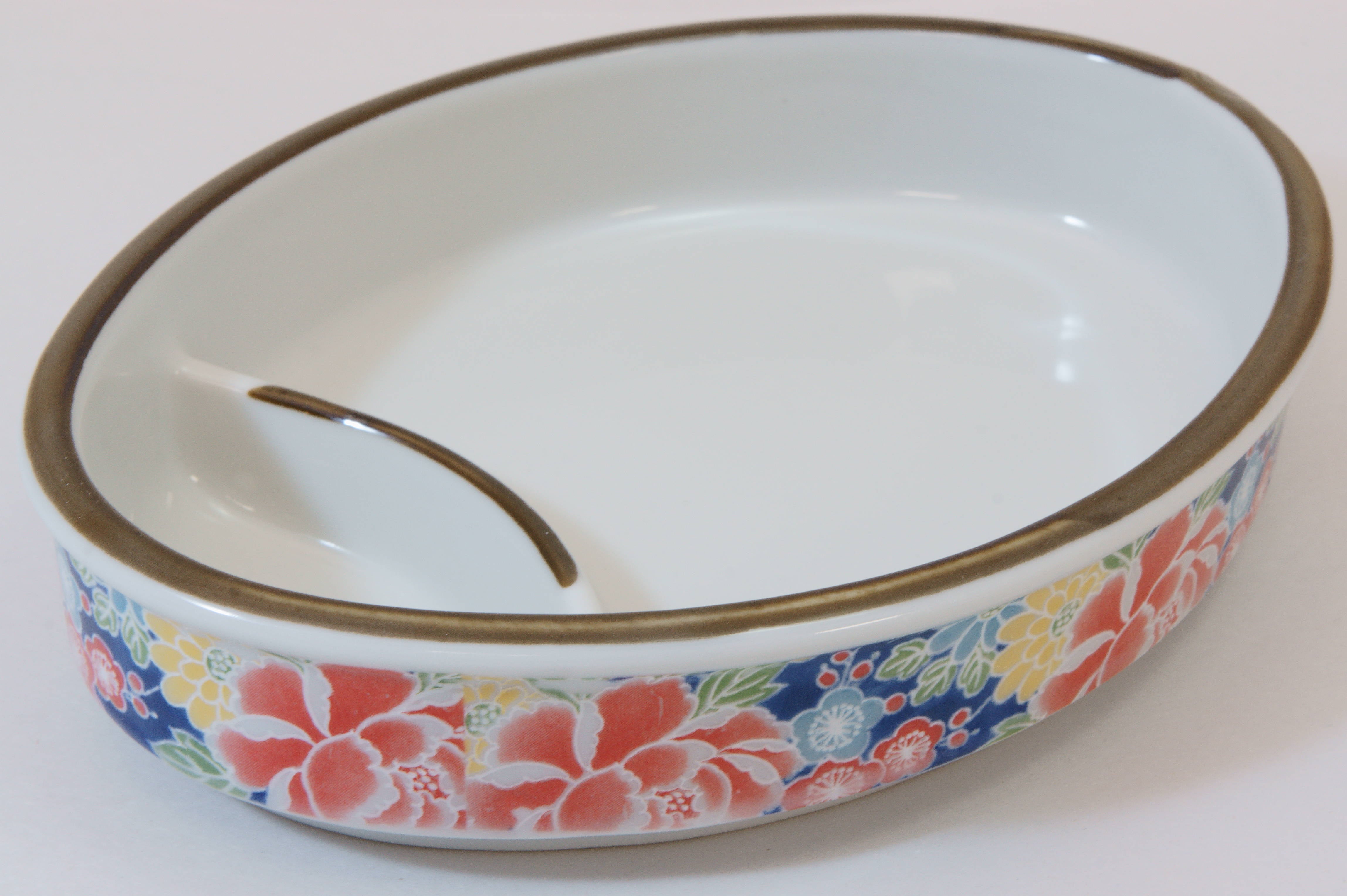 191-0966 Yuzen sectioned oval plate