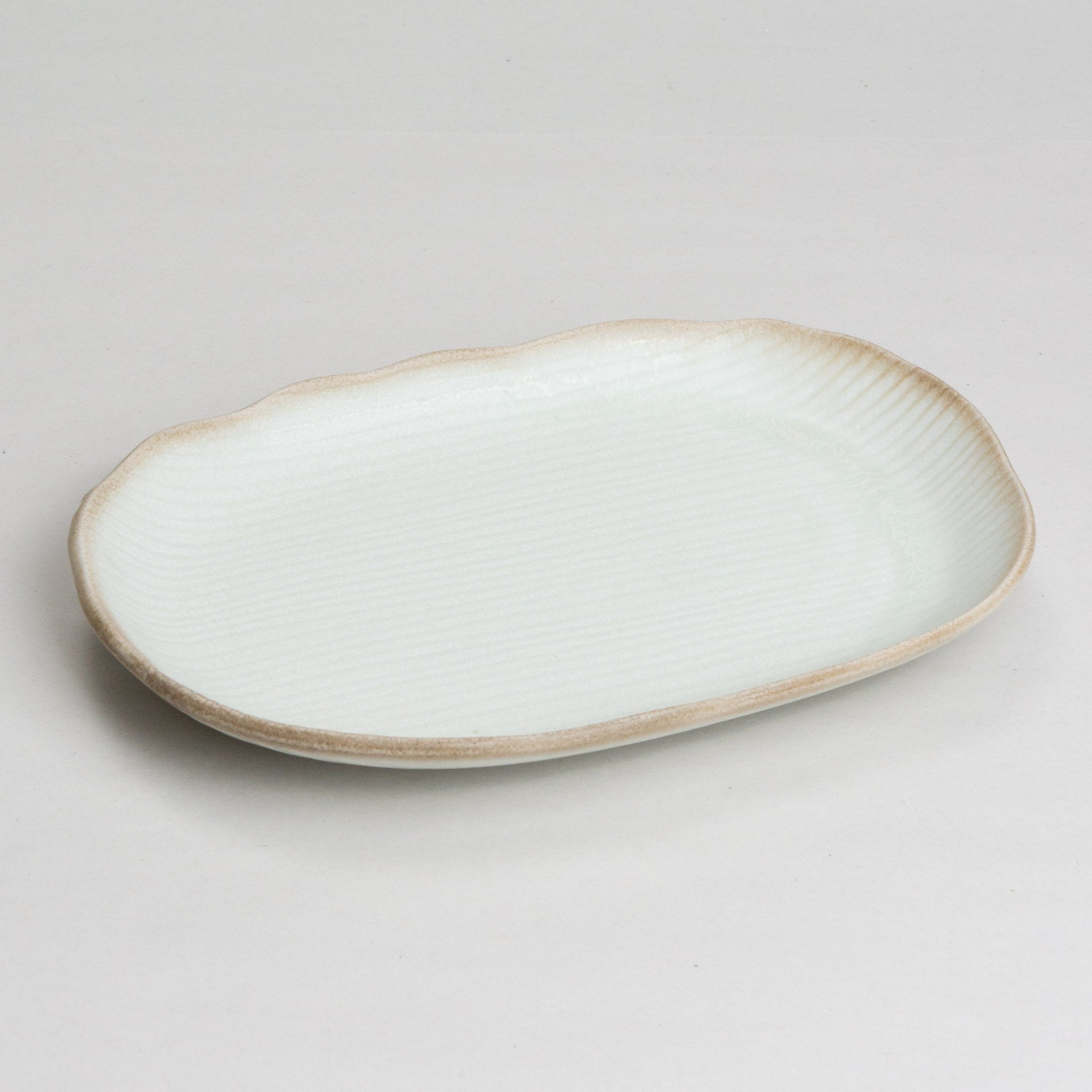 191-6030 Natural white semi circular plate