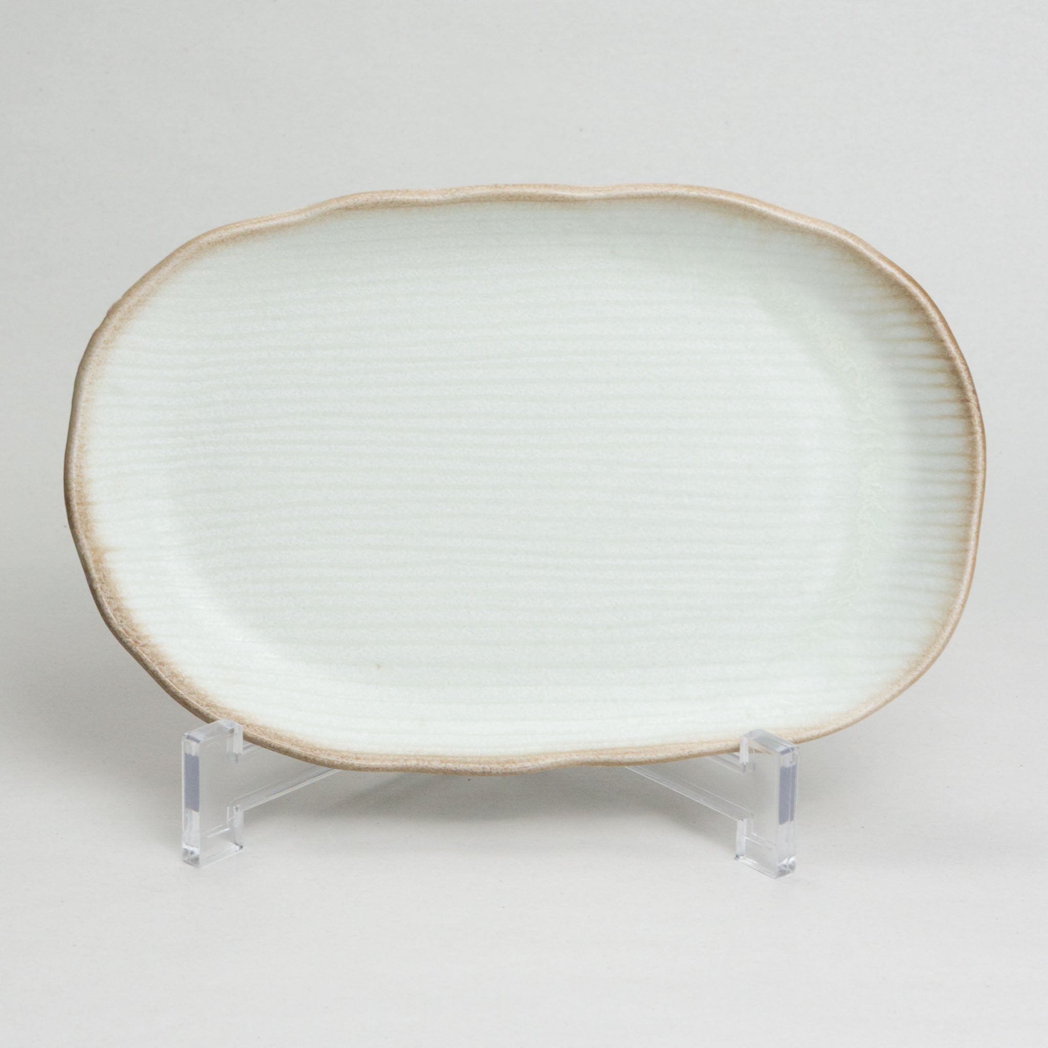 191-6030 Natural white semi circular plate