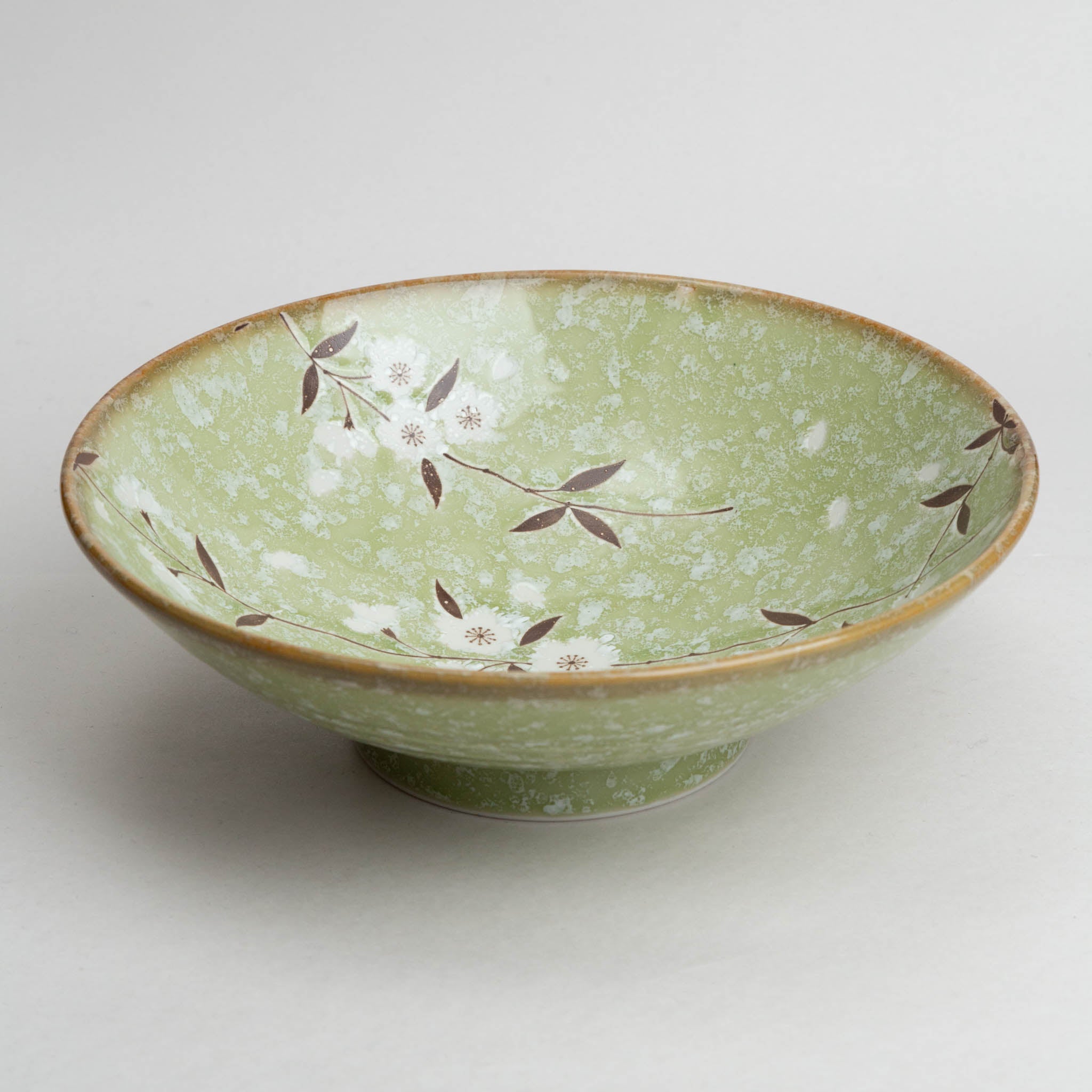 211-0269 Green sakura serving bowl