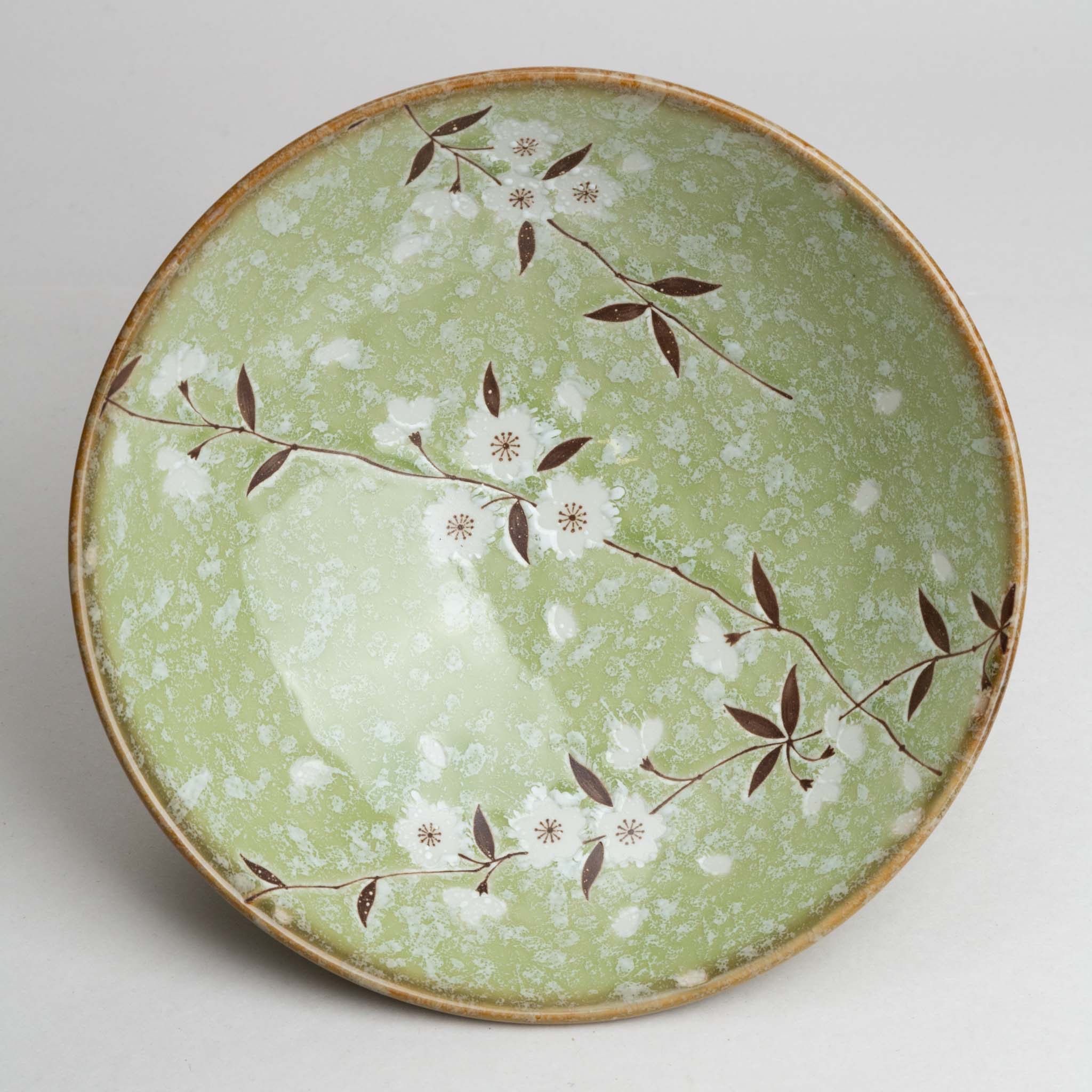 211-0269 Green sakura serving bowl