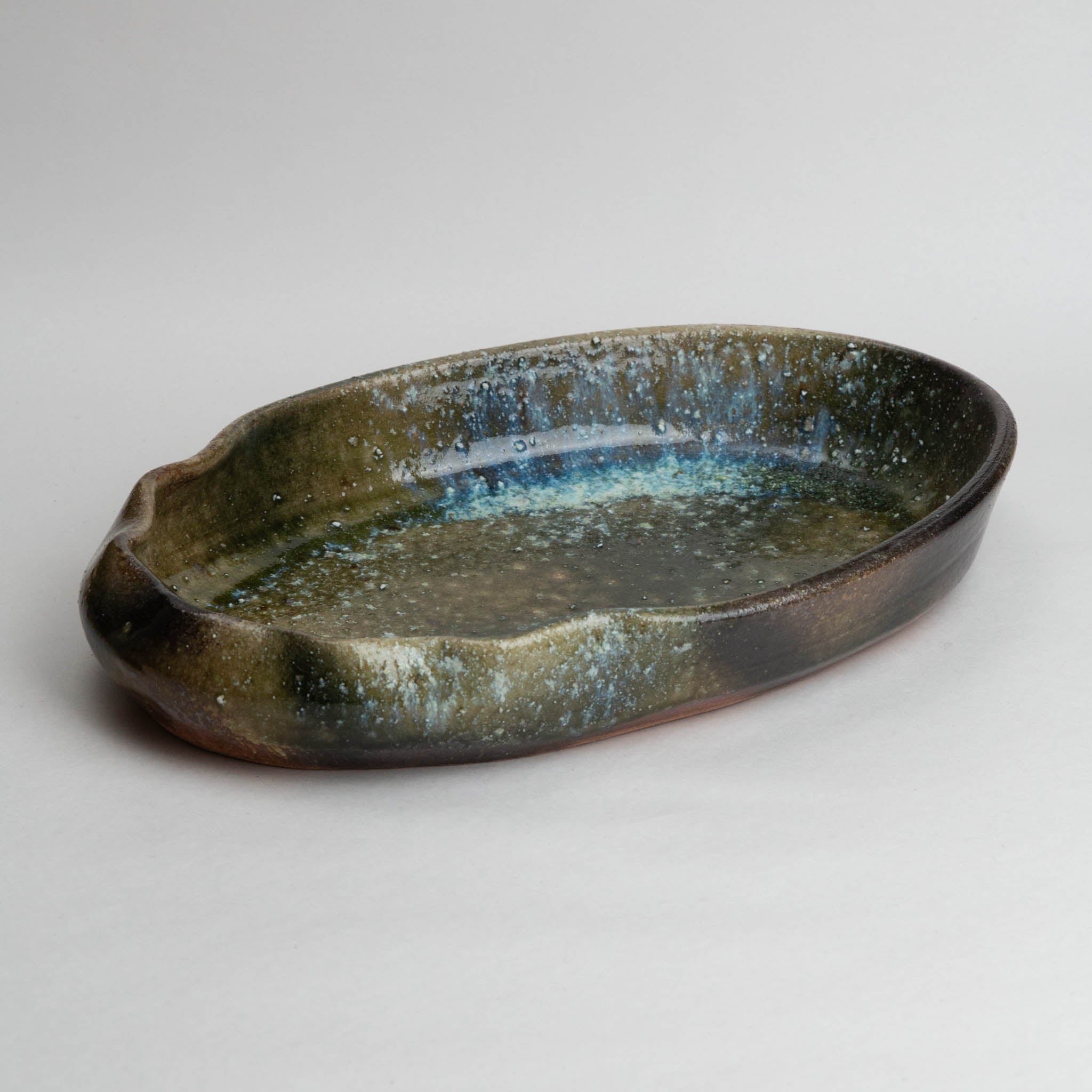 218-5047 Shigaraki oval serving bowl