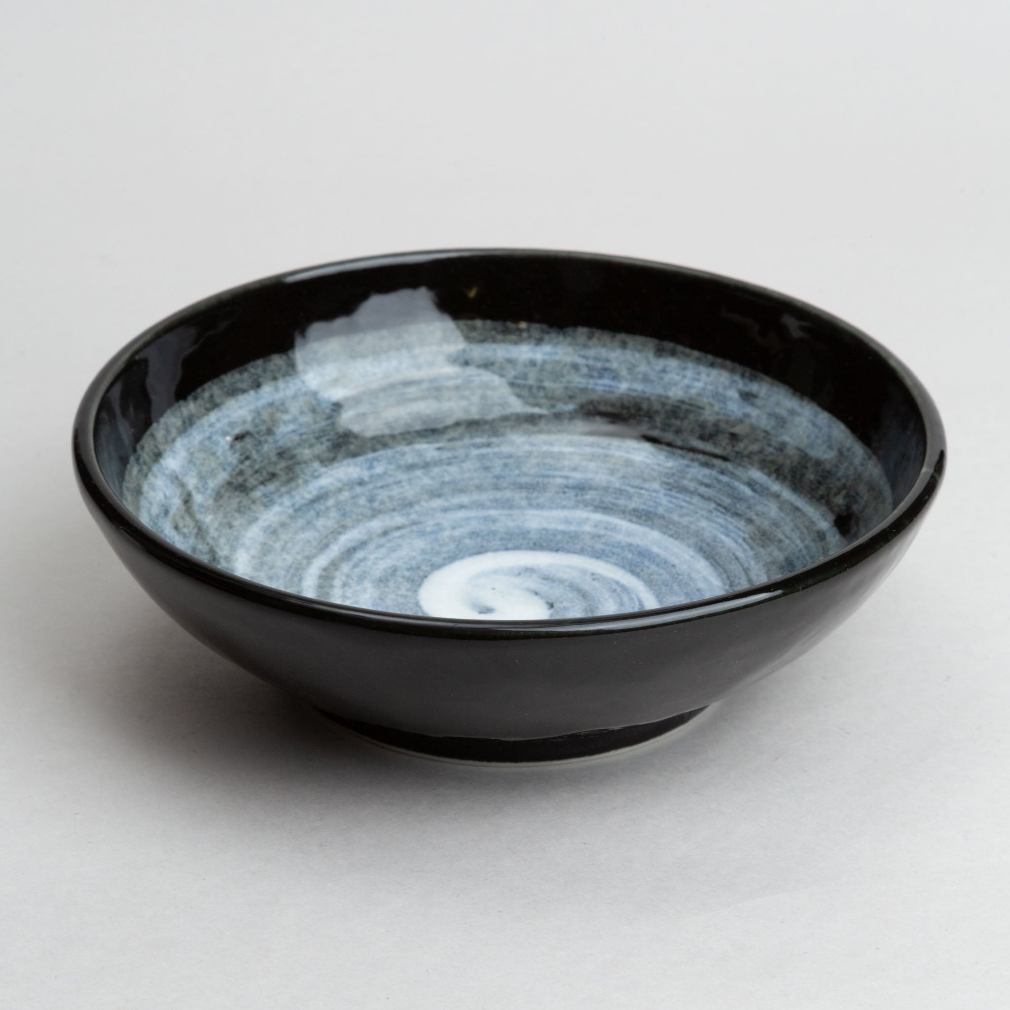 228-3534 Grey on black medium bowl