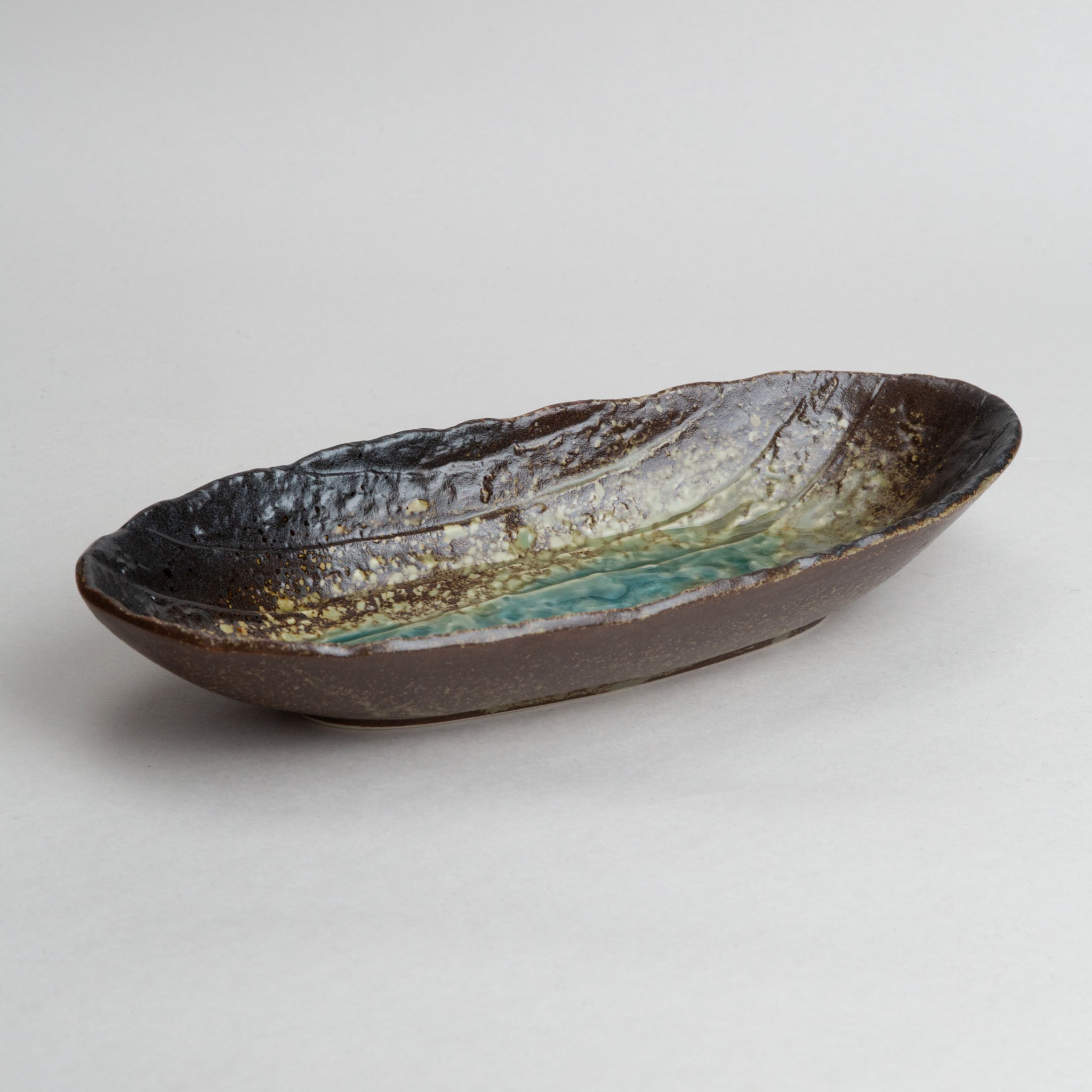 228-6017 Forest green oval bowl