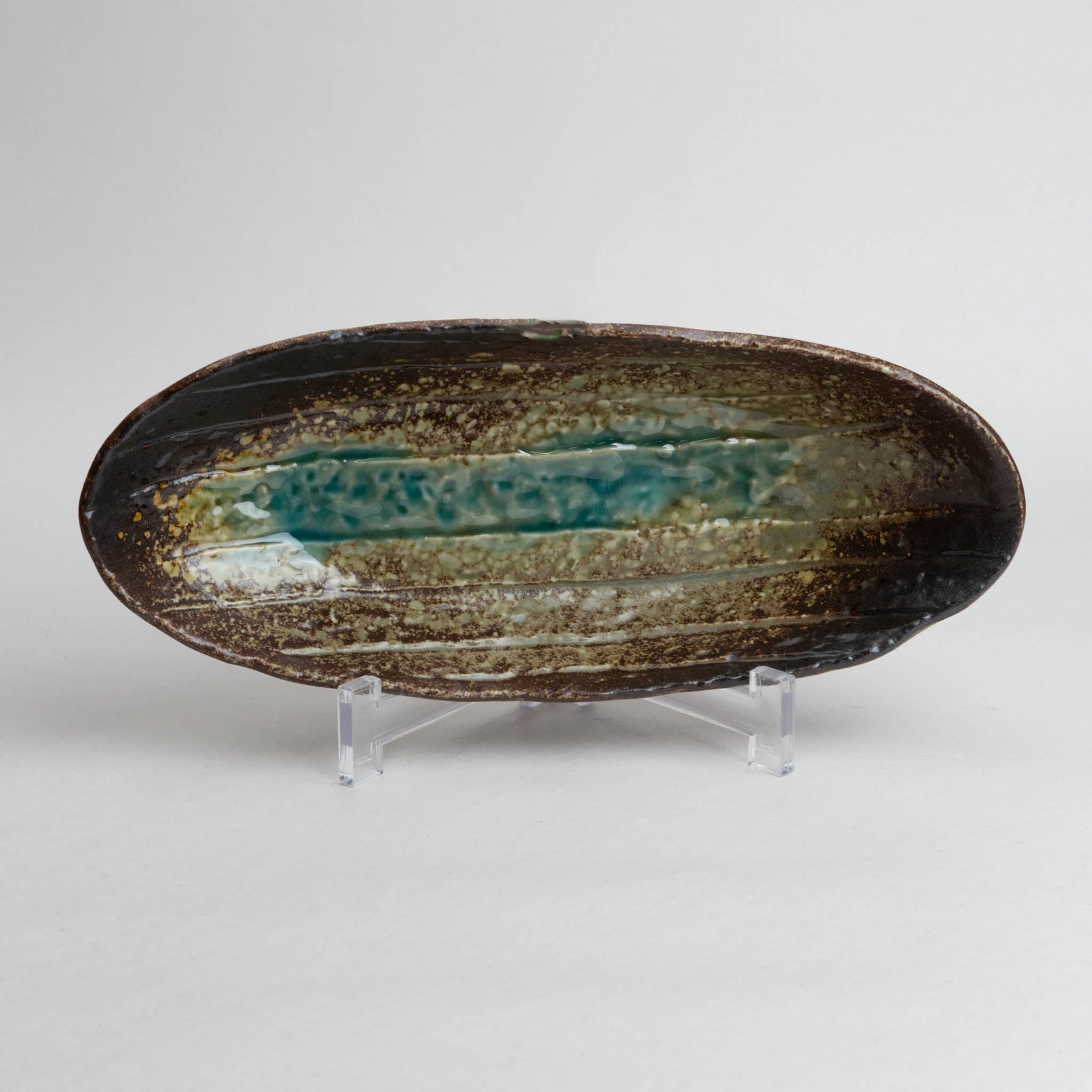 228-6017 Forest green oval bowl