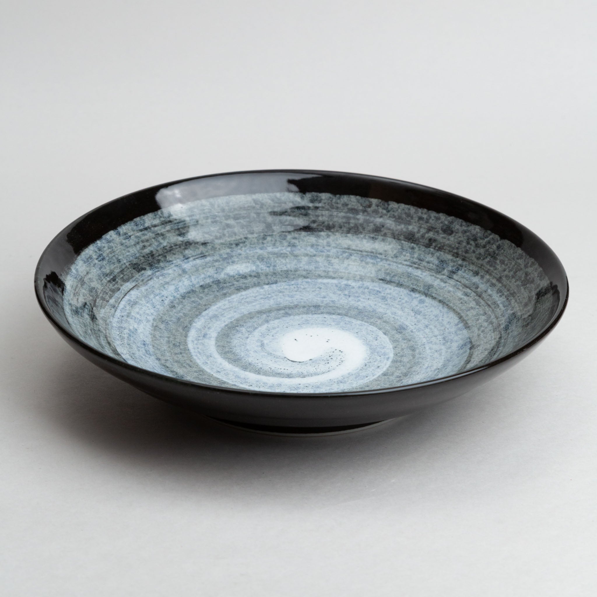 238-3535 Grey on black shallow bowl