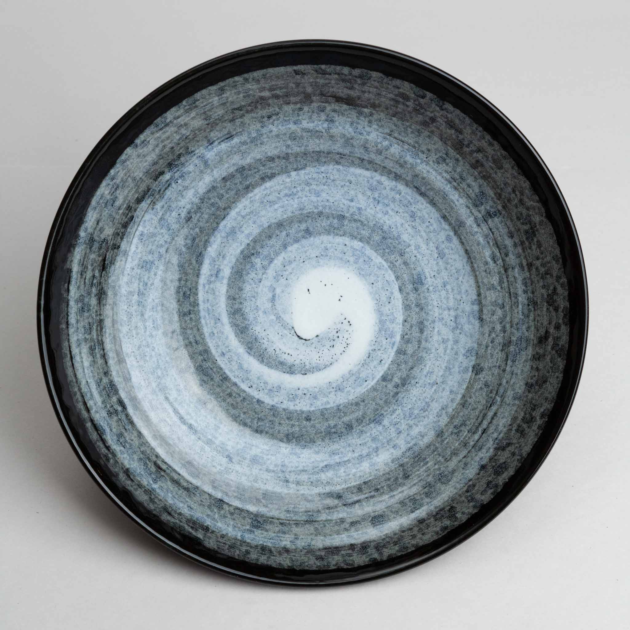 238-3535 Grey on black shallow bowl