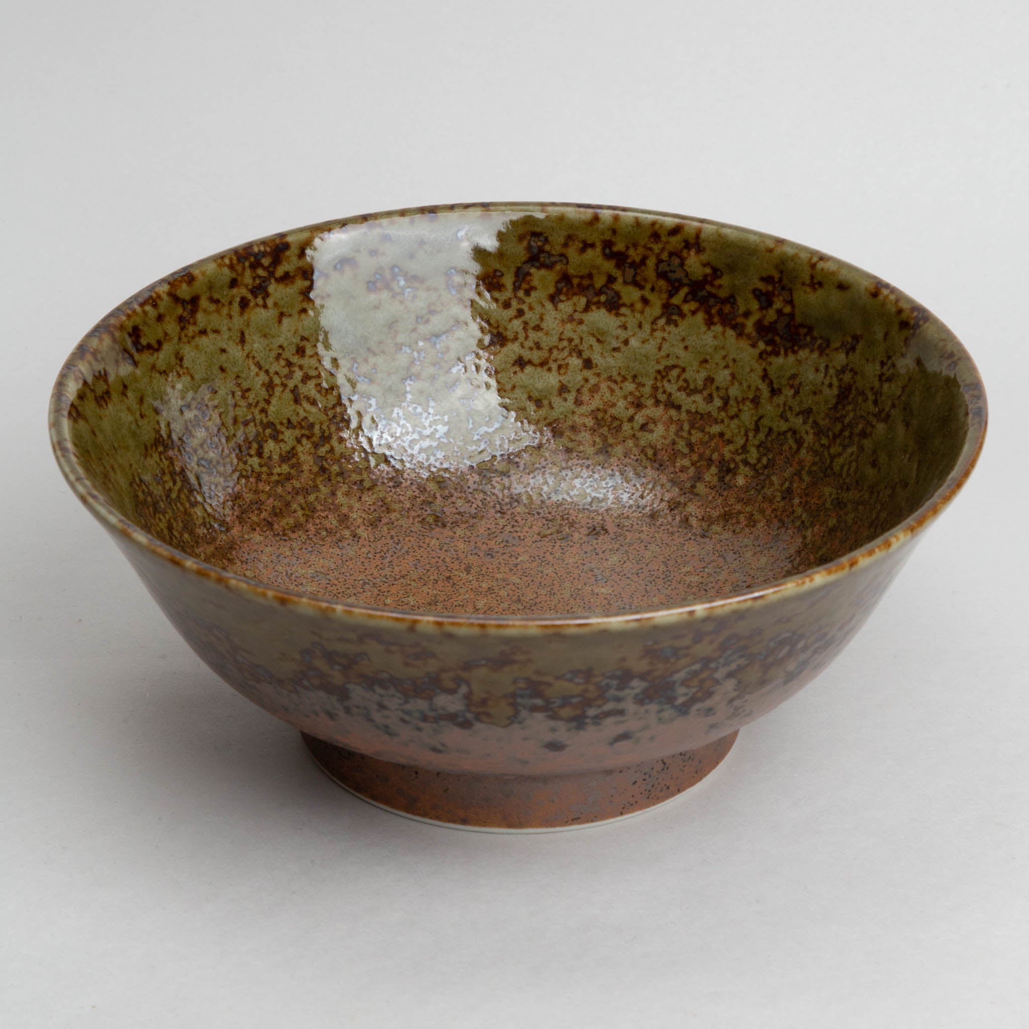 248-4696 Green on brown ramen bowl