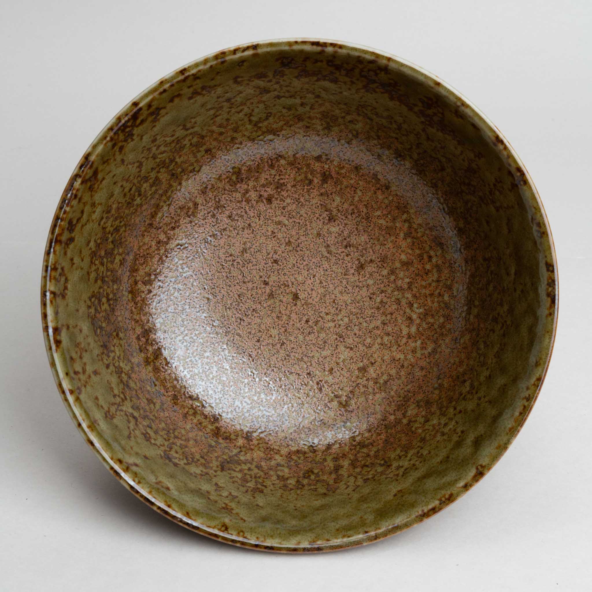 248-4696 Green on brown ramen bowl