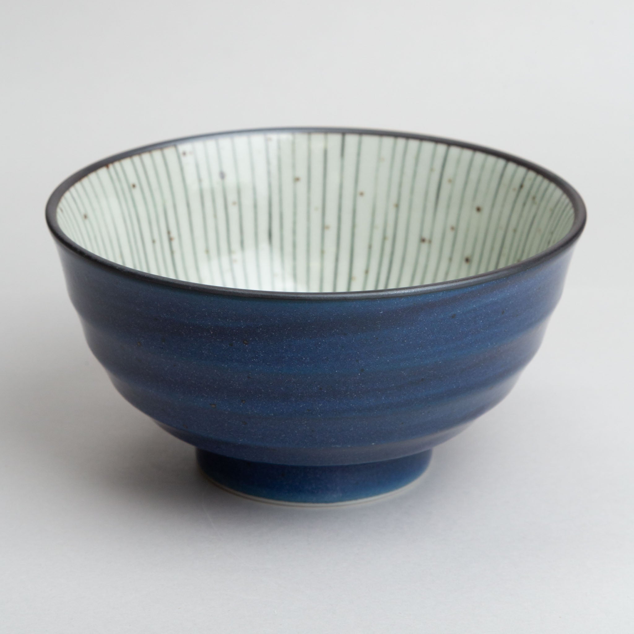 258-1863 Green stripes donburi bowl