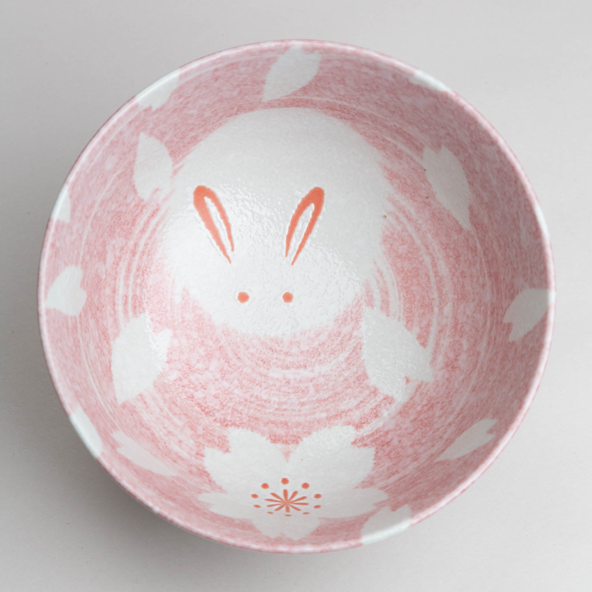 258-4214 Pink rabbit donburi bowl