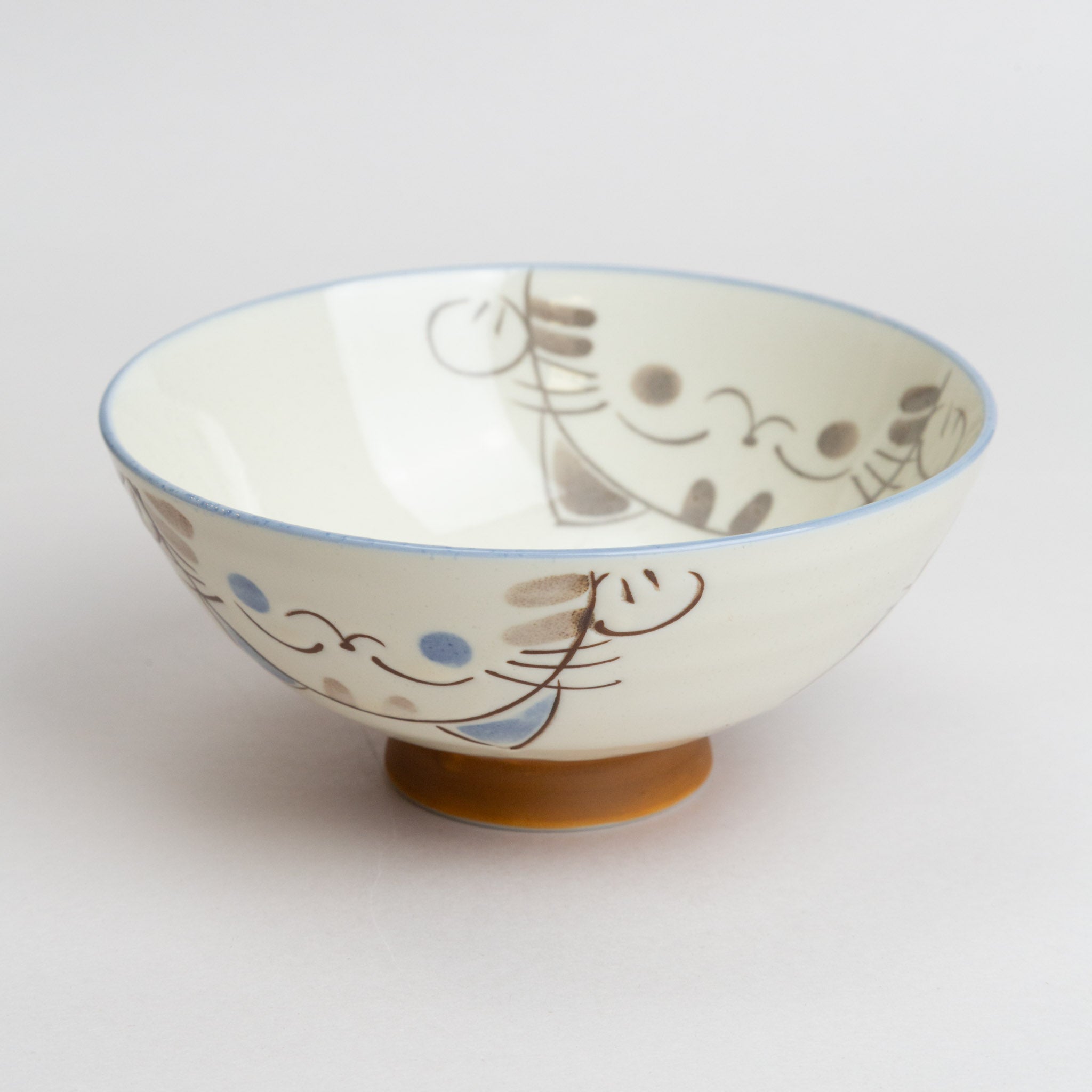 328-3497 Blue lucky cats rice bowl XL