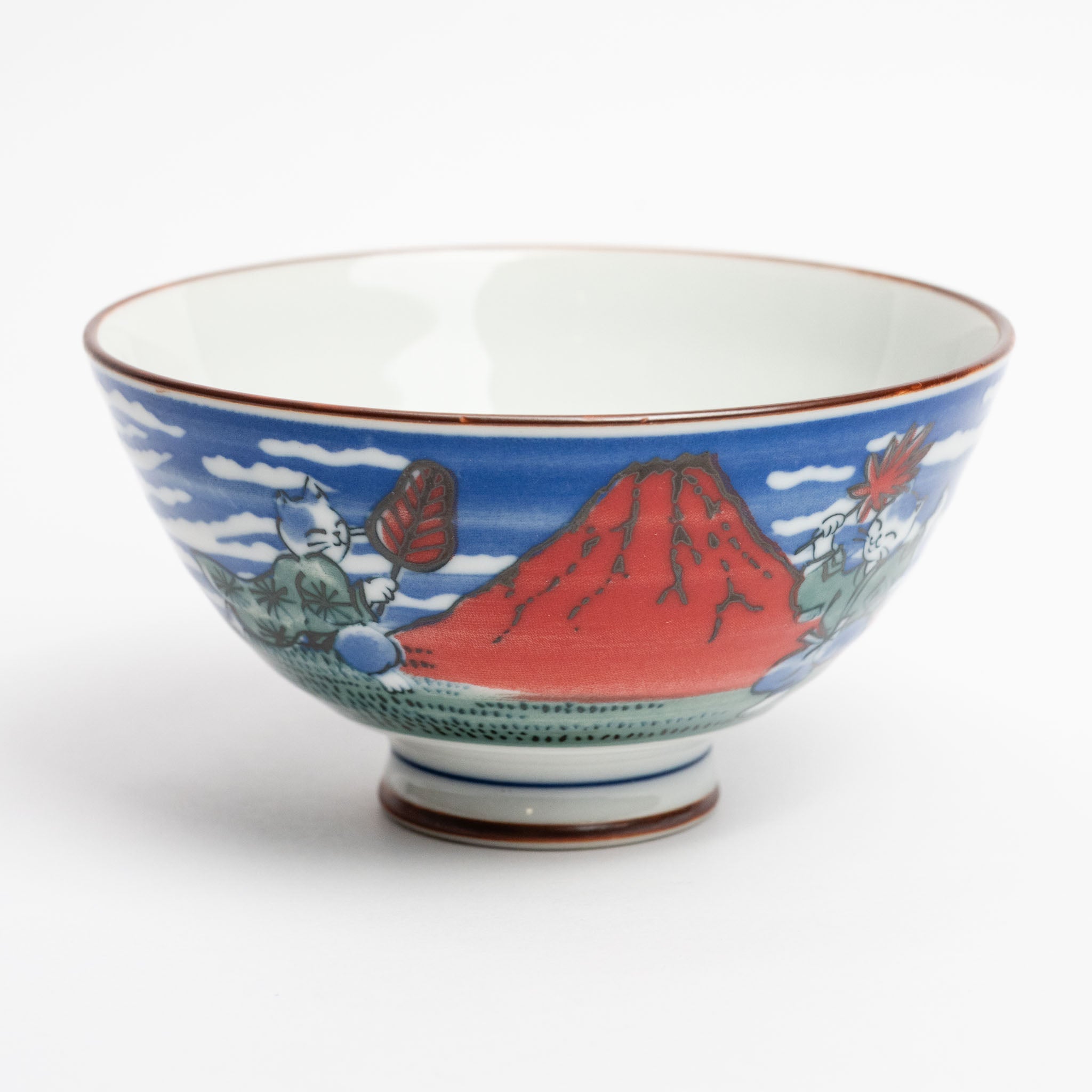 331-1752 Cat and Fuji rice bowl L