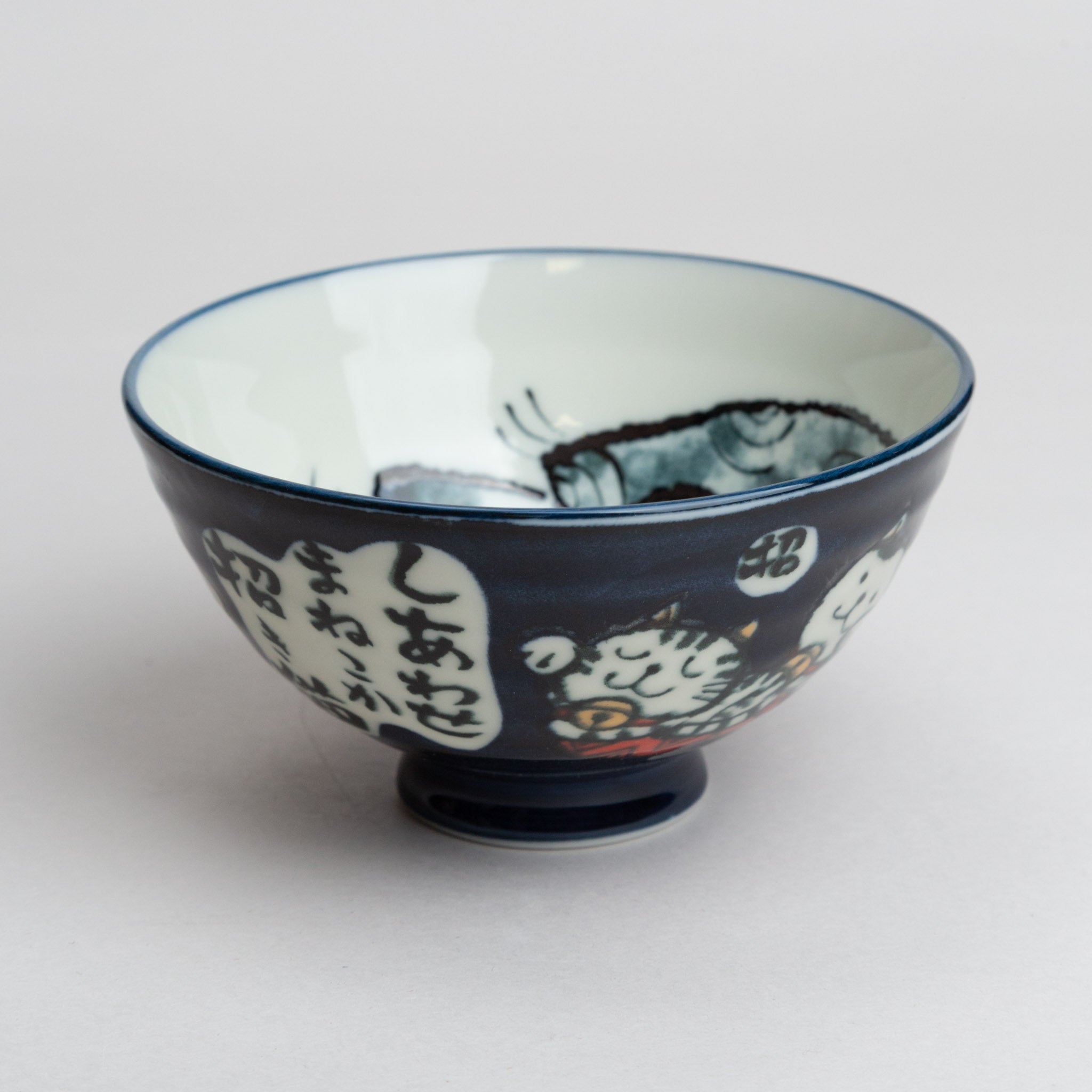 338-3861 Blue cat w/bell rice bowl