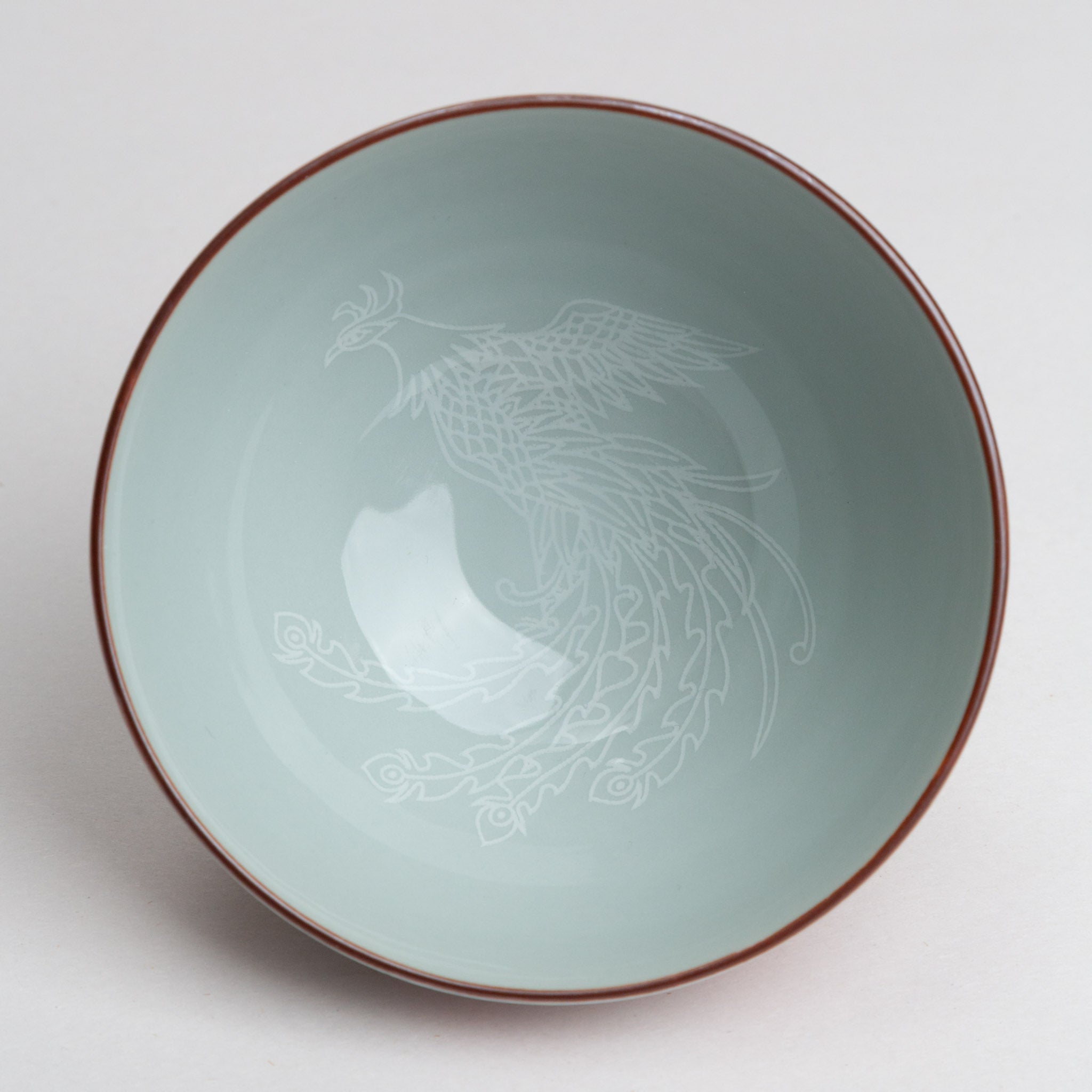 341-0580 Luster red phoenix rice bowl M