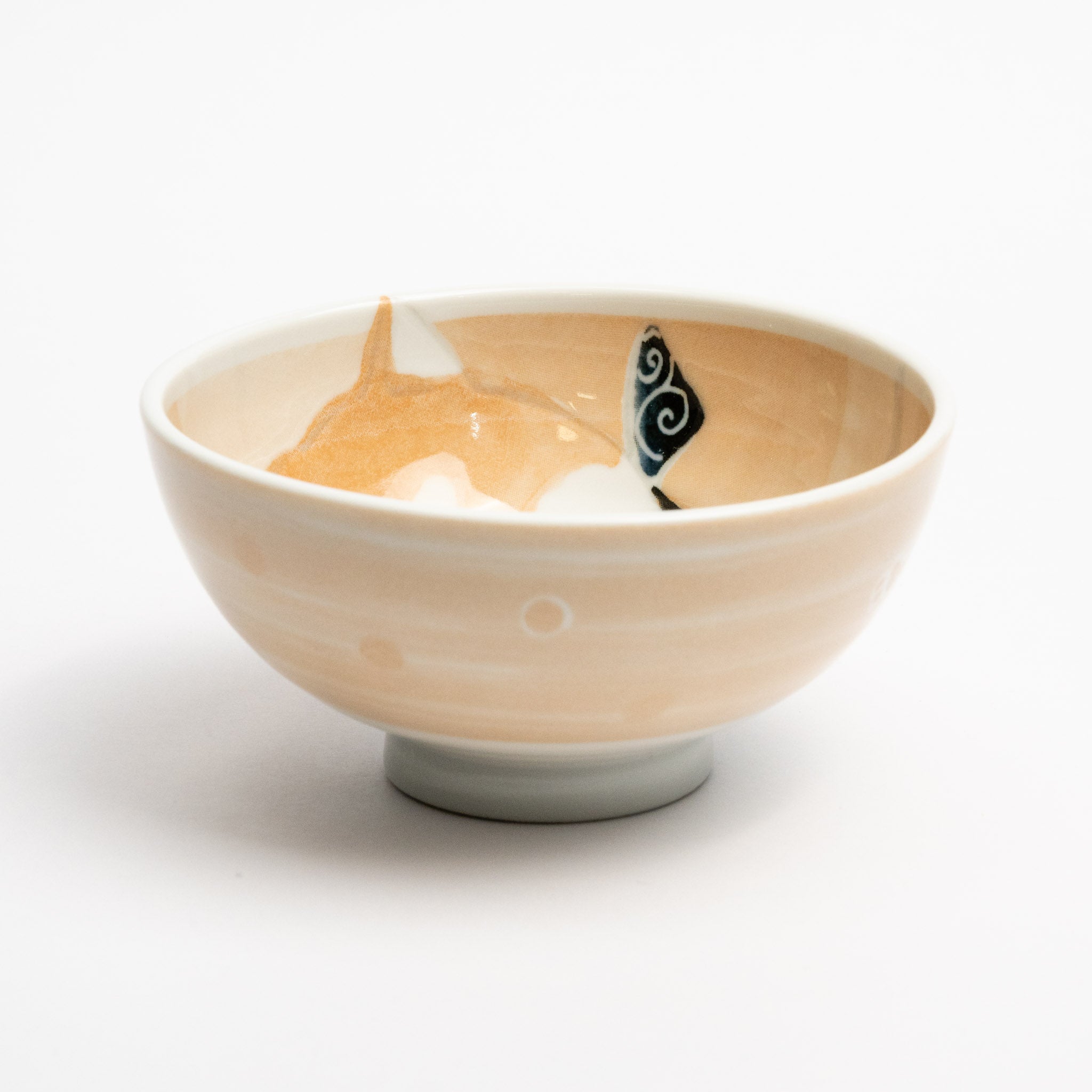 341-1814 Smiley dog rice bowl orange M