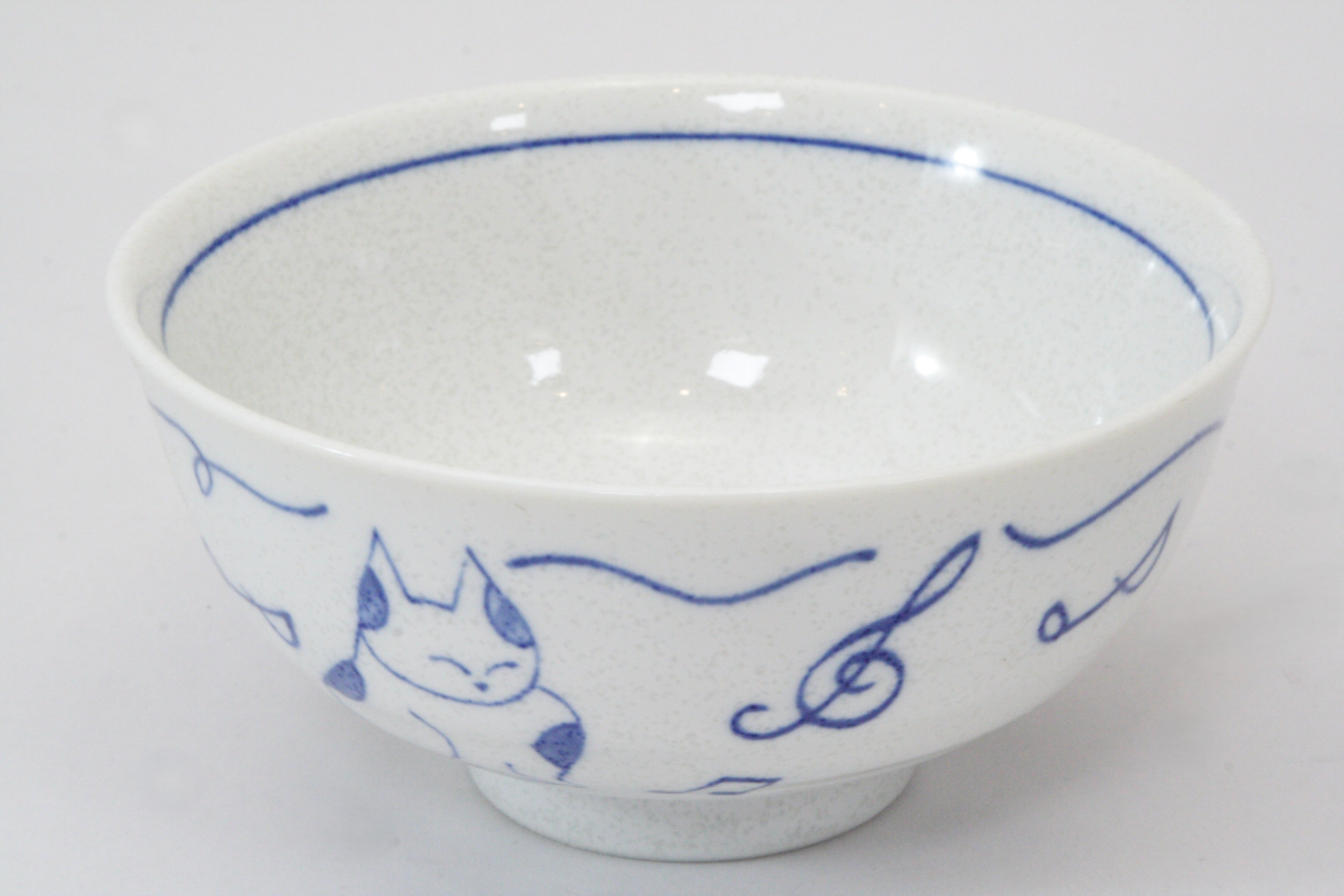 348-4879 White cat rice bowl
