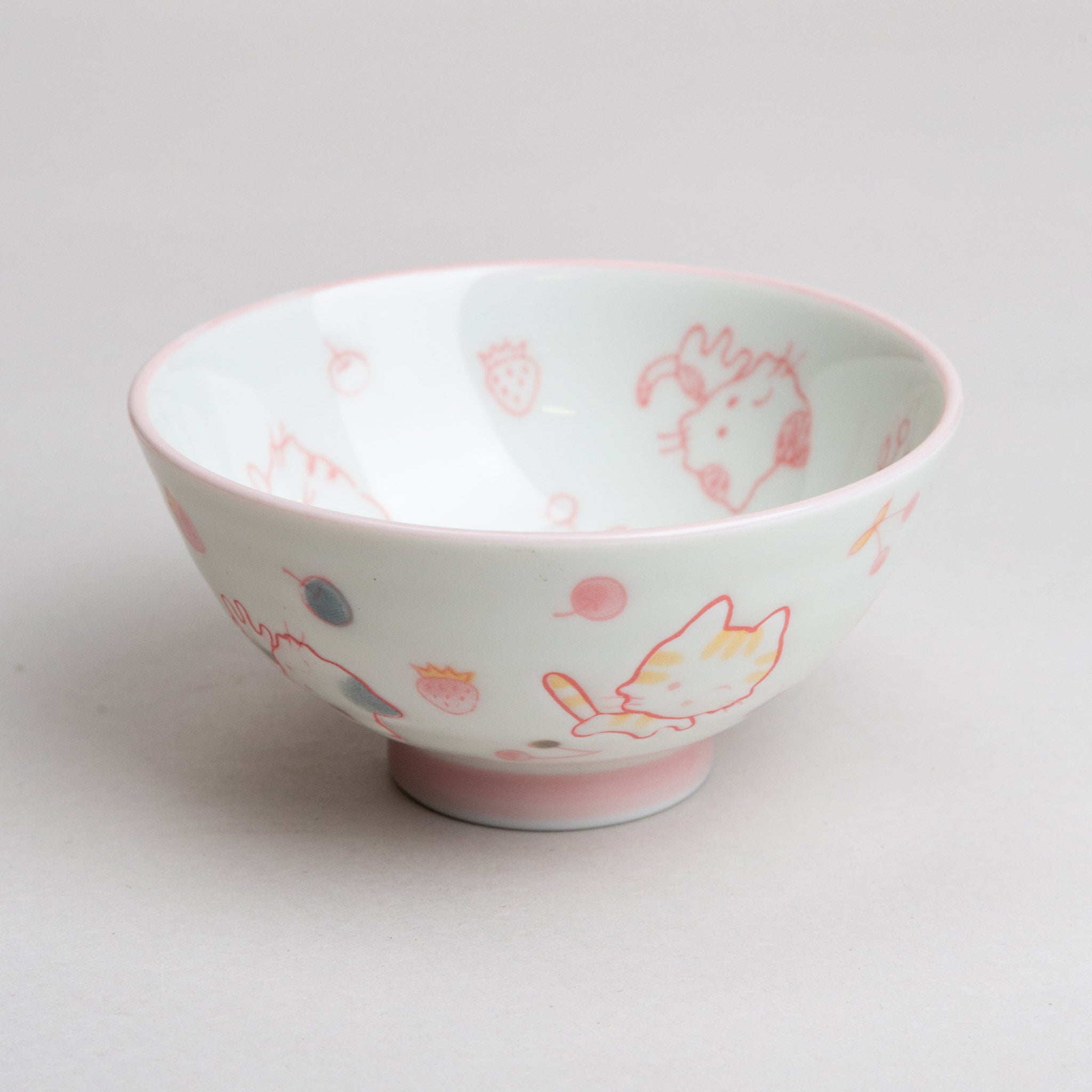 351-0239 White cat rice bowl