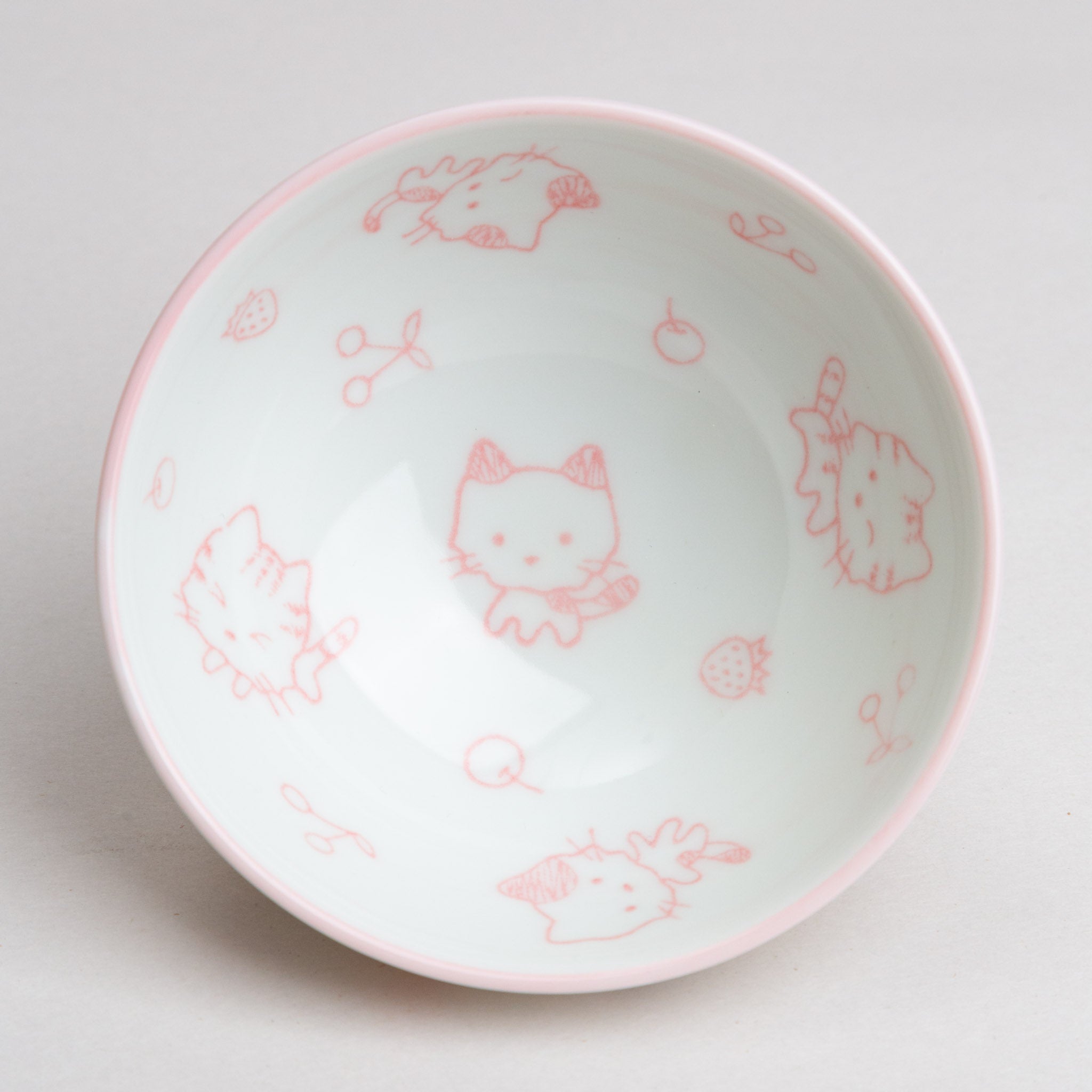 351-0239 White cat rice bowl
