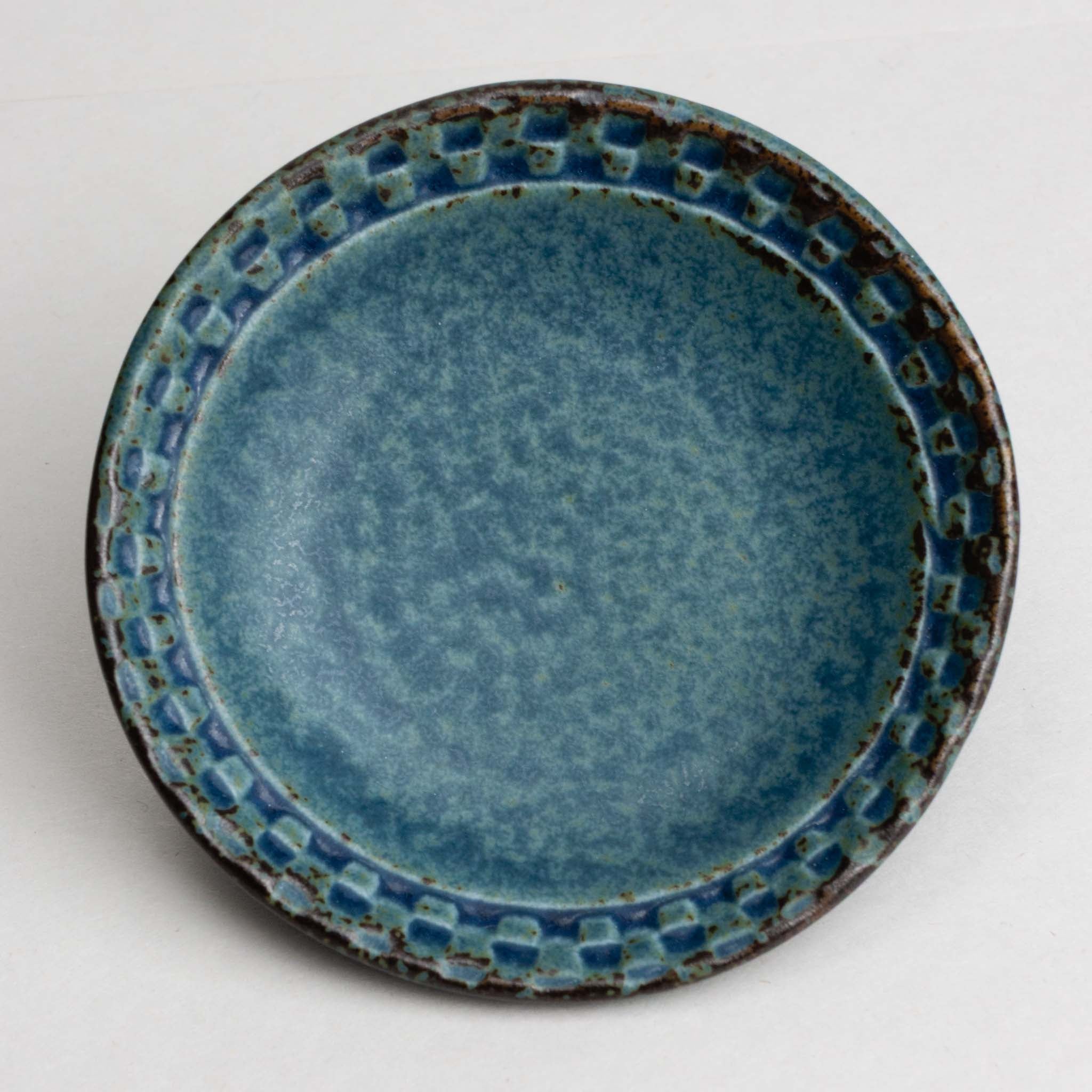 421-0297 Rustic blue sauce dish