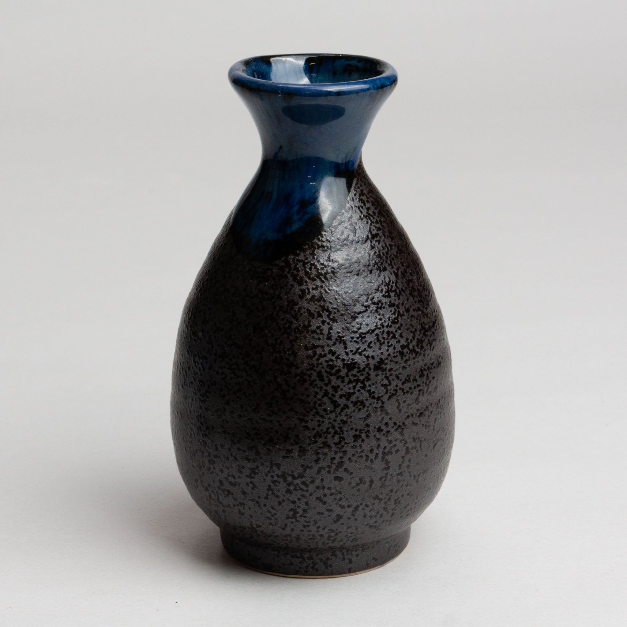 618-3771 Blue on black sake carafe 1 go