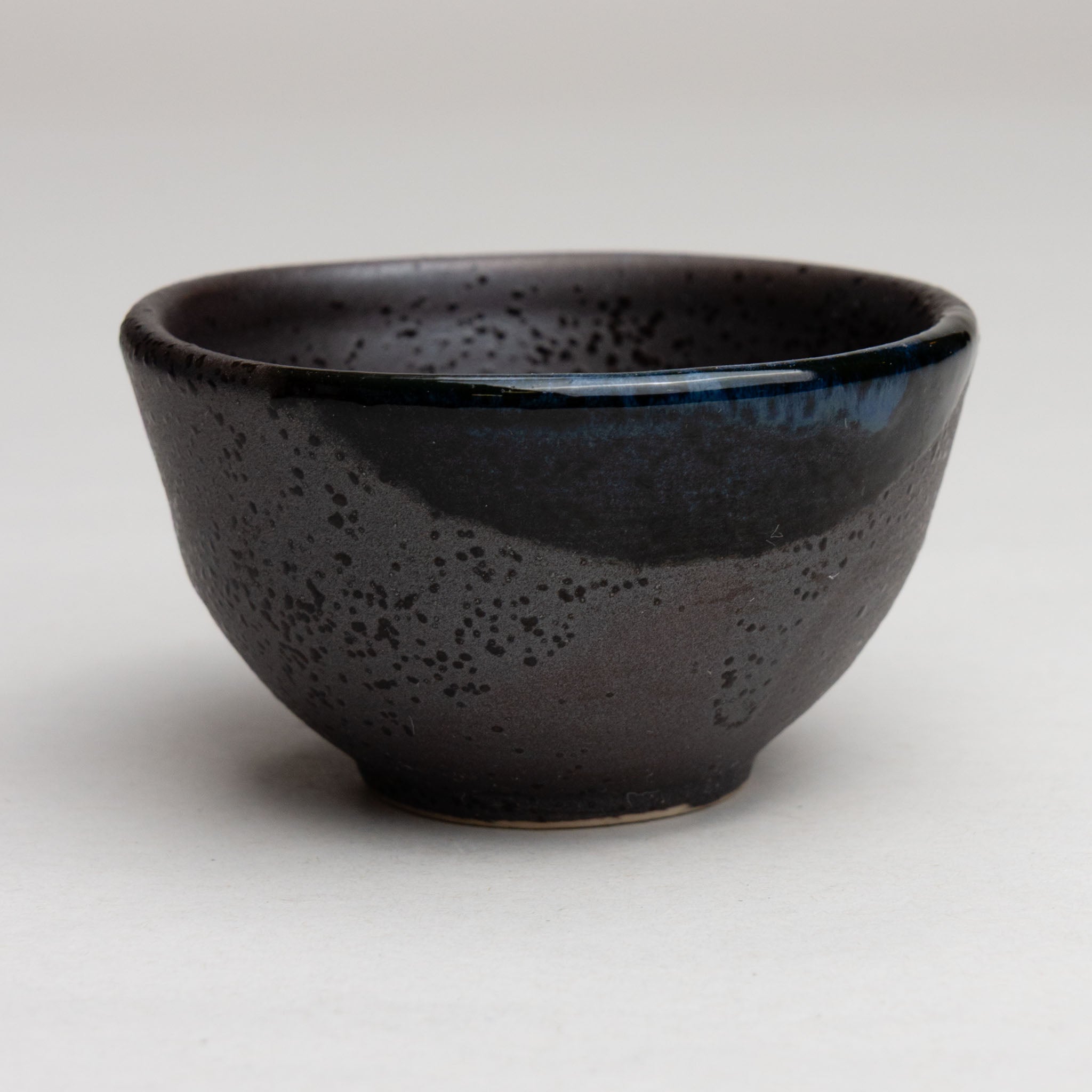 628-3770 Blue on black sake cup