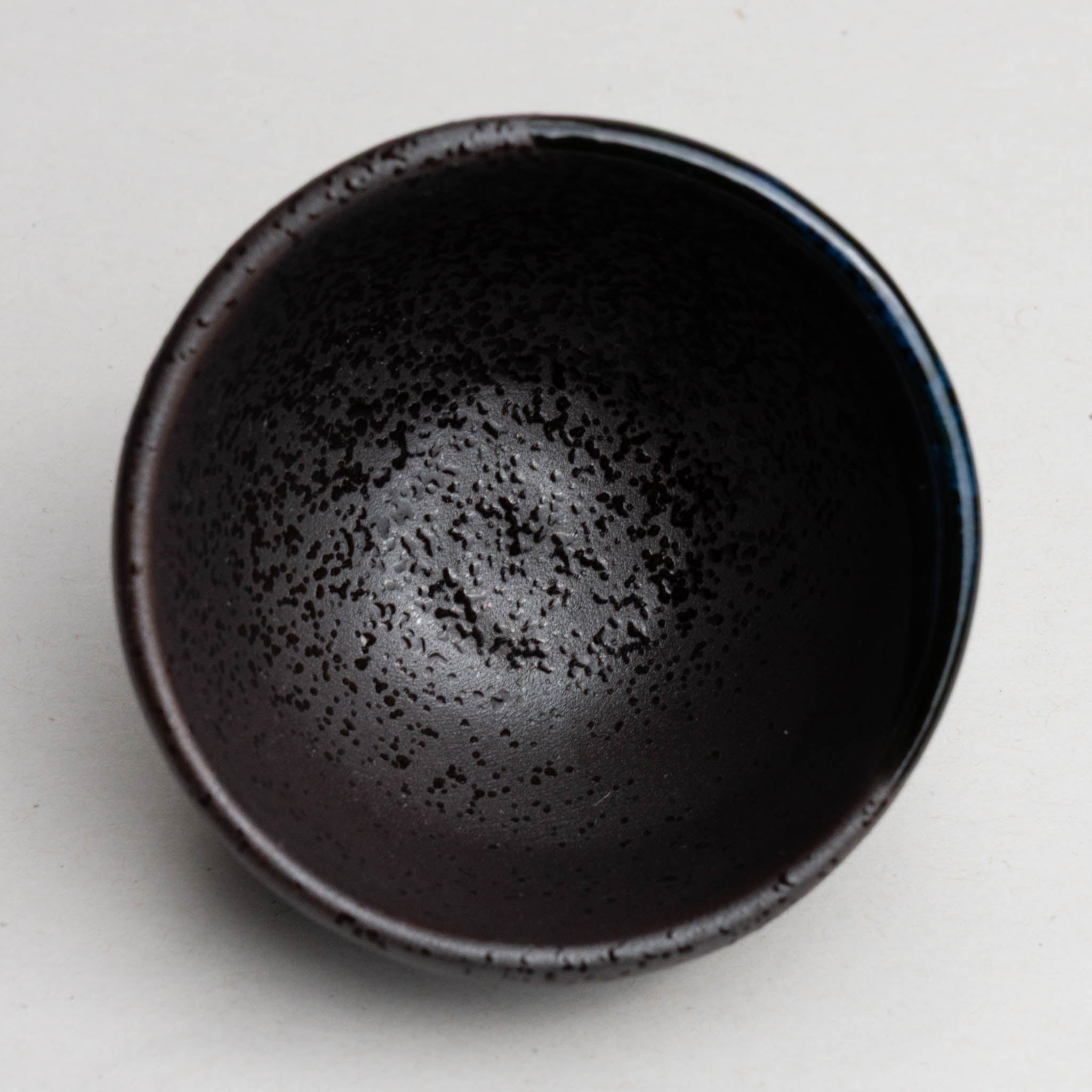 628-3770 Blue on black sake cup