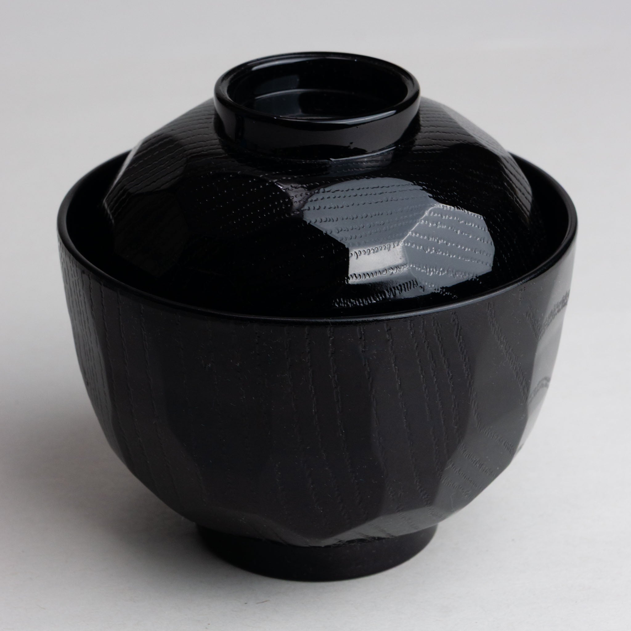 738-6129 Black miso bowl w/lid