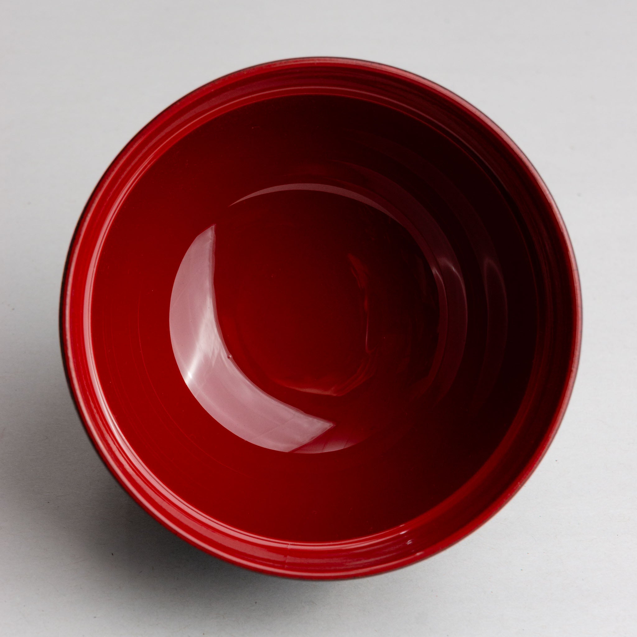 738-6225 Black and red miso soup bowl with lid