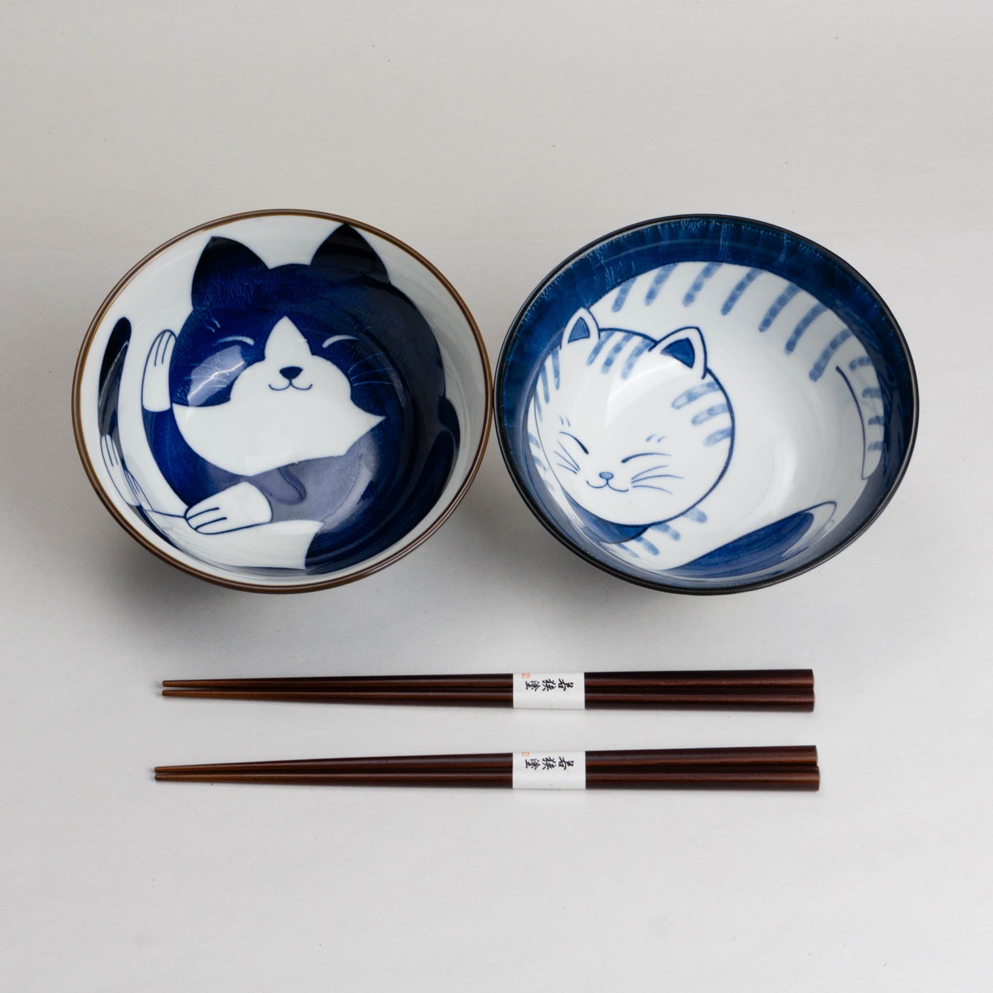 831-1024 Mike & Dora pair bowl with chopsticks