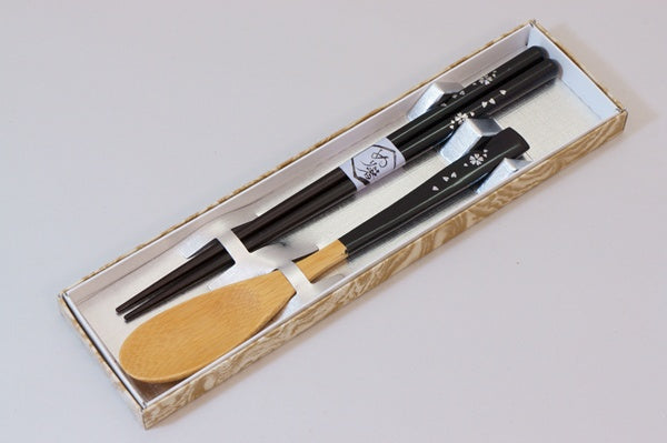 871-1177 Sakura chopsticks & spoon set